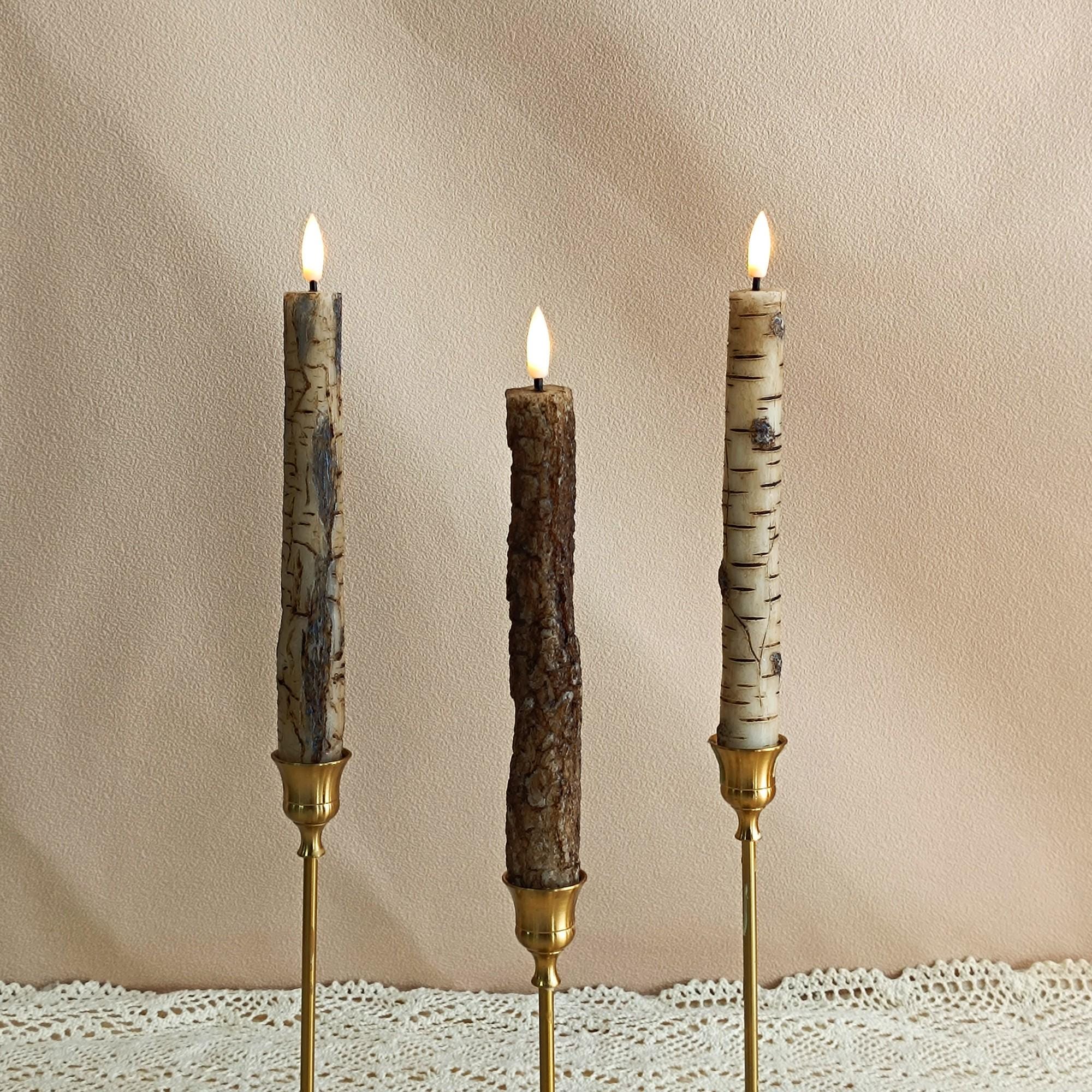 9.8 Inch Flameless Taper Candles,LED Battery Operated with Remote Control and Timer,Real Wax Taper Candles for Home Decor Christmas  Gift