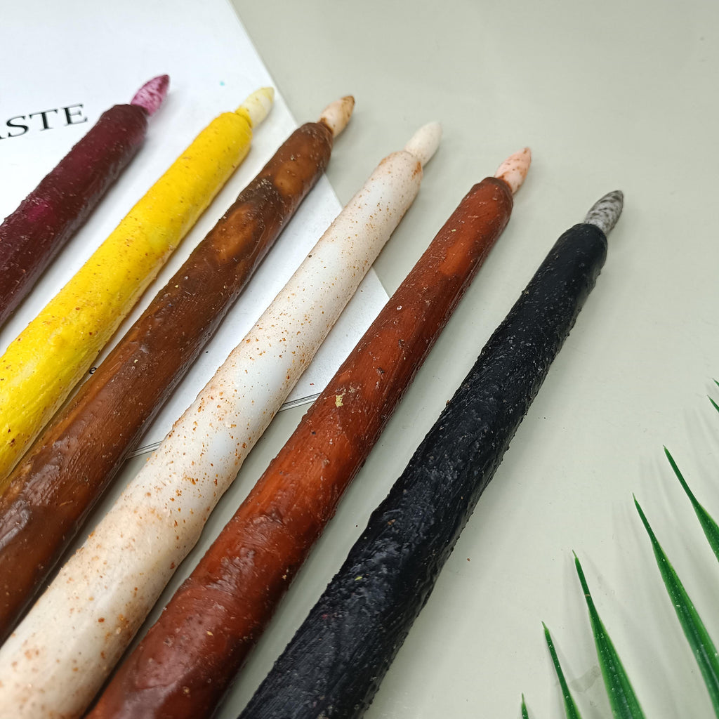 11 Inch Taper Primitive Candles with Timer,Flameless Led Taper Candles,Real Wax Hand Dipped Candles,For Christmas Home Decor Church