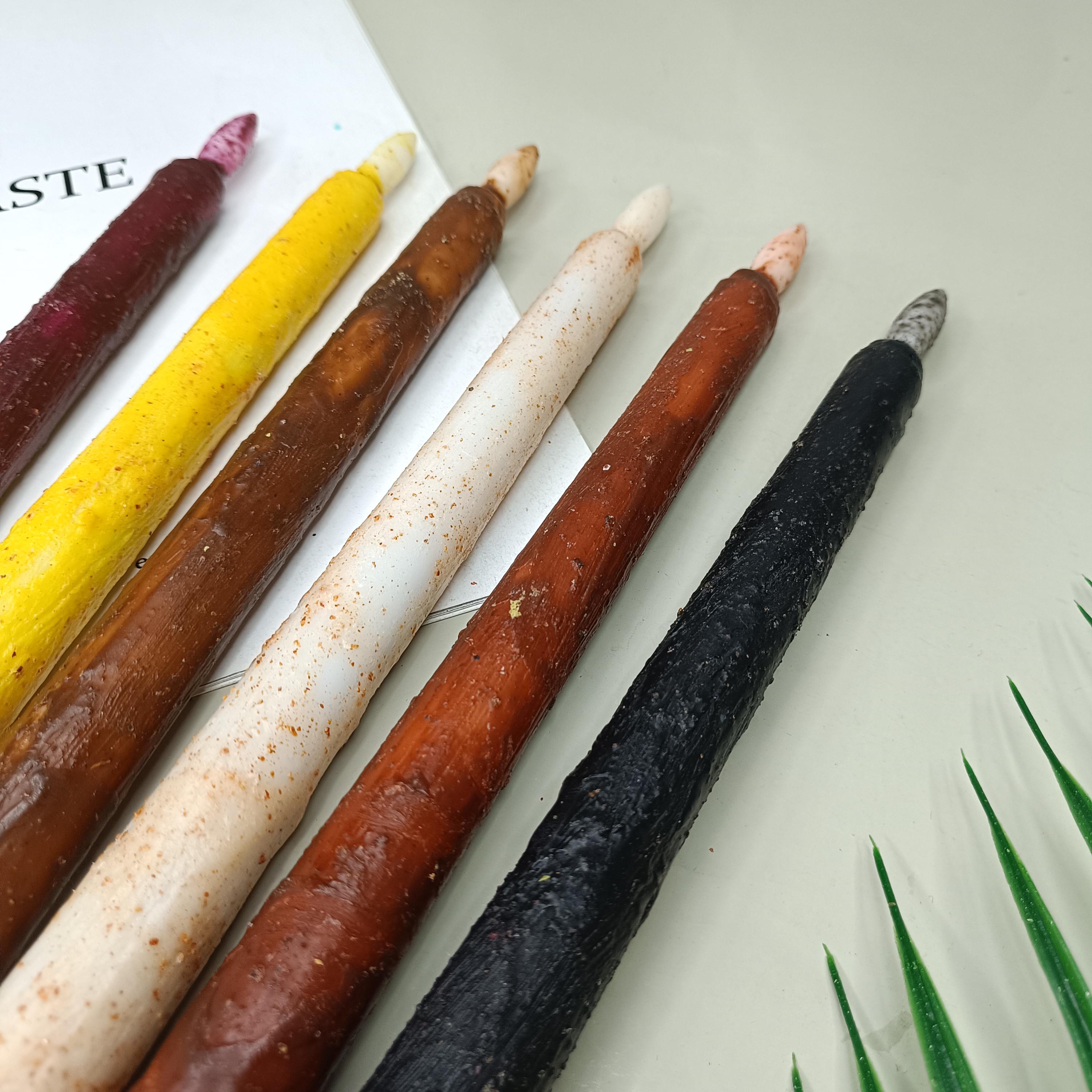 11 Inch Taper Primitive Candles with Timer,Flameless Led Taper Candles,Real Wax Hand Dipped Candles,For Christmas Home Decor Church