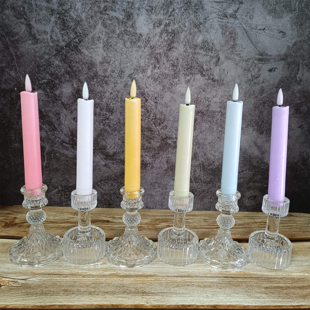 6.3 Inch Color LED Candles, Flameless Candles, Dinner Candles, Battery Powered with Timer, Mother's Day Gift