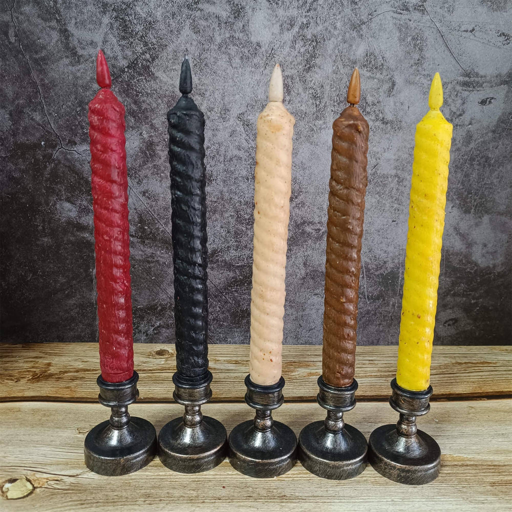 9.65 Inch Vintage Flameless Long Candle, LED Tapered Spiral Candle, Battery-Operated, With Remote Control and Timer, Christmas  Gift