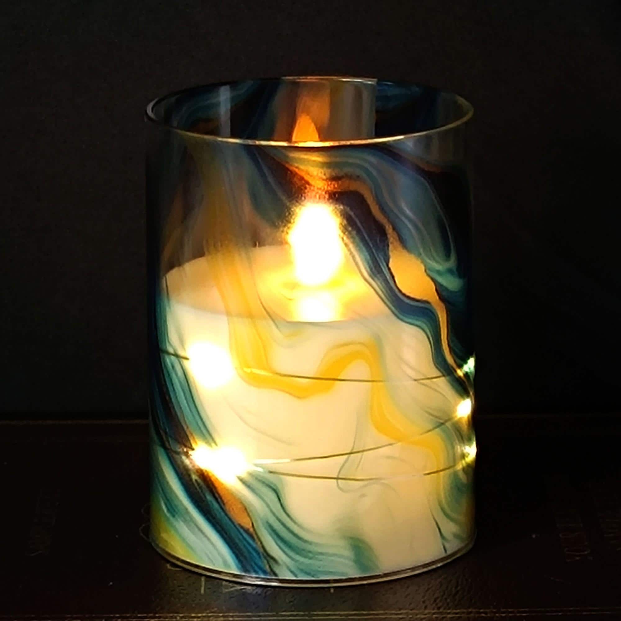 Marble Flameless Pillar Candles Set of 3 LED Candles with Remote and Timer Unscented Flickering Candles Christmas Home Decor