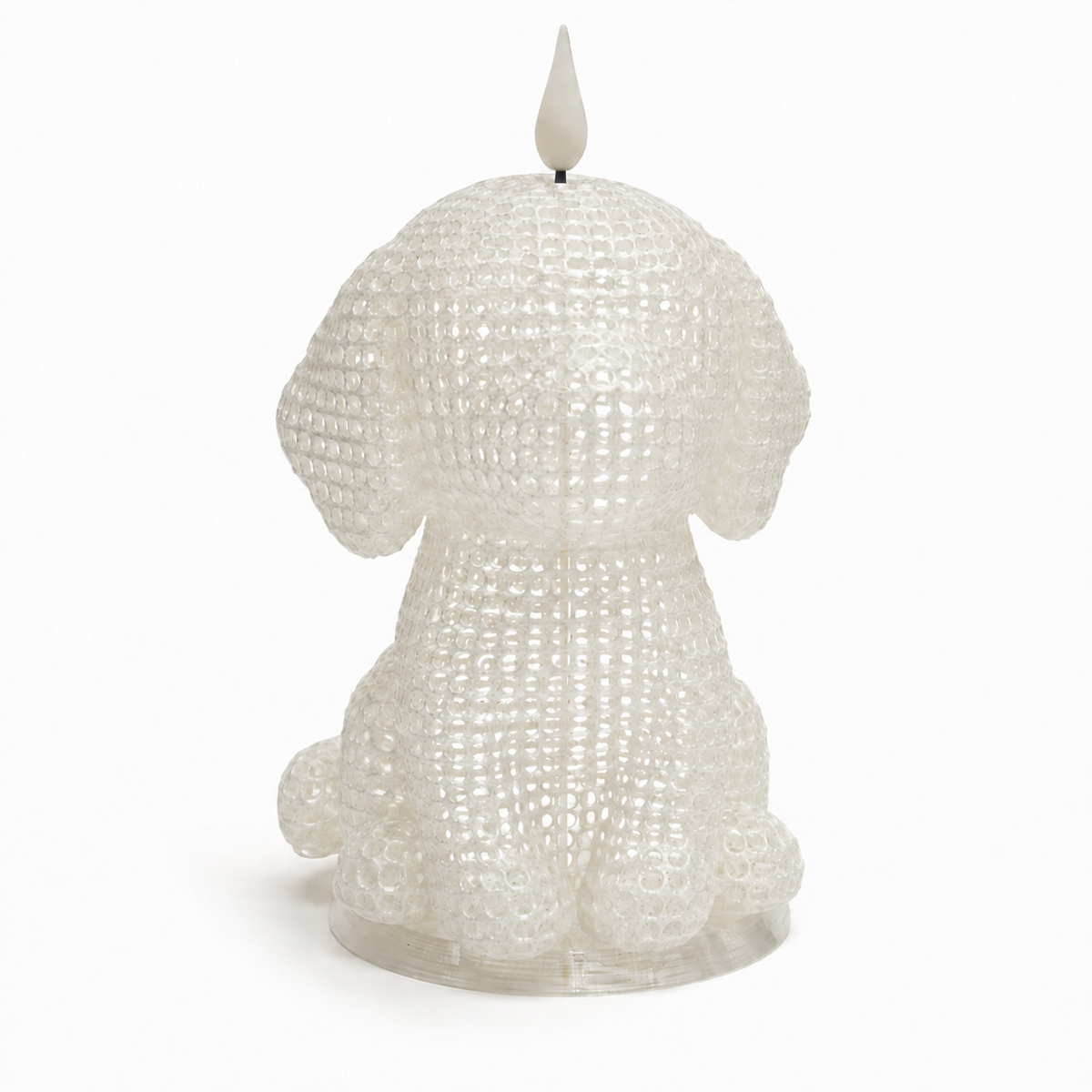 Remote‑Controlled Dimmable Dog Table Lamp 🐶 PLA Bedside Night Light With Timer & Candle Flicker Mode