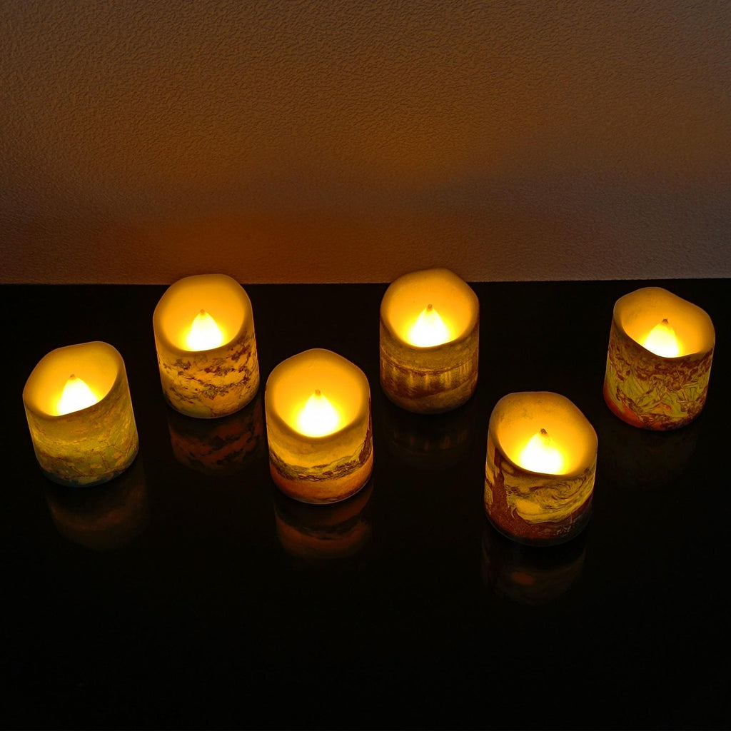 Van Gogh Painting LED Tea Lights,Set of 12 or 24,Flameless Candles, 6 Famous Artworks, Personalized original gift
