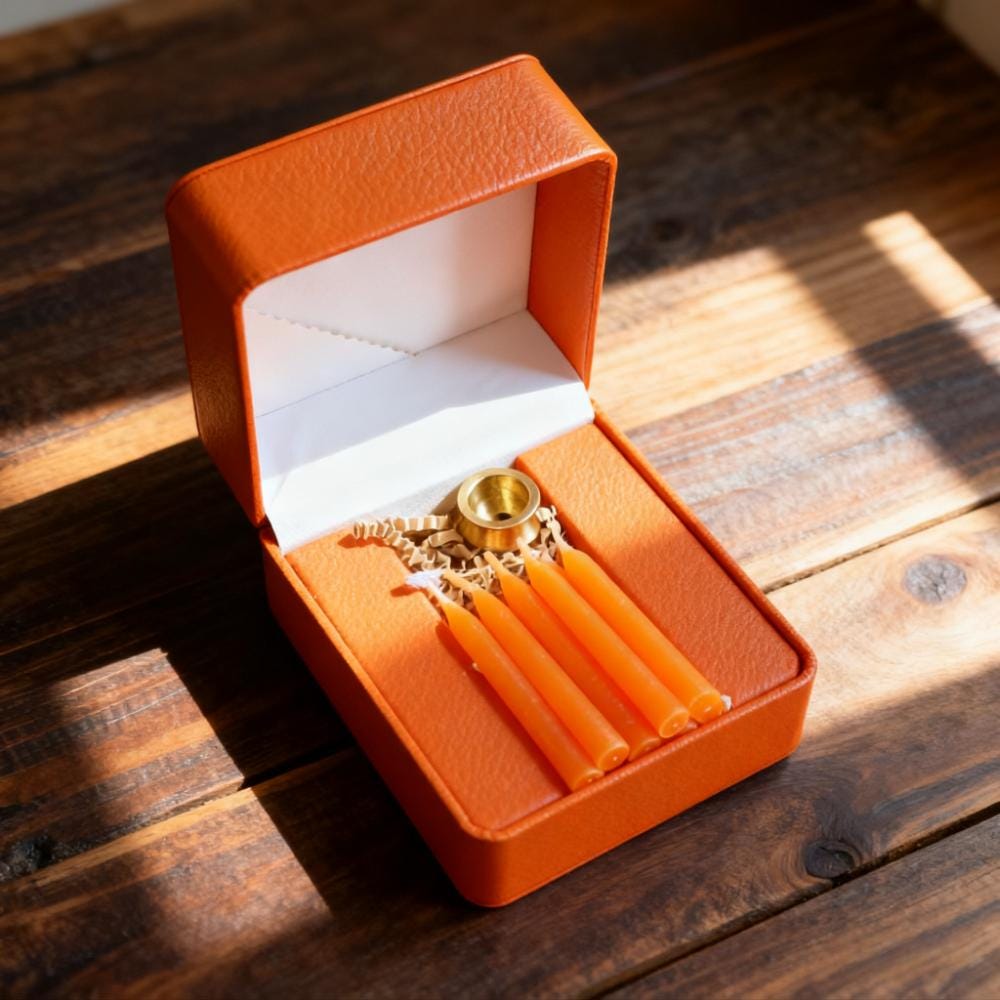 2.5 Inch Orange/White Beeswax Taper Candles 30pcs, Mini Ritual Candles Daily Meditation Votive Candles, Halloween Christmas Gifts