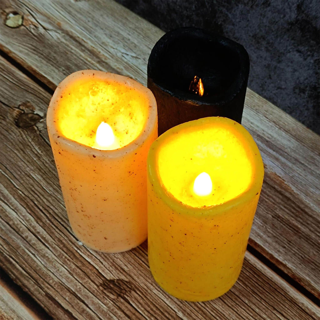 Wavy Flickering LED Flameless Candle, Pillar Battery Operated Candle, Dripless Candles, Rustic Candles, Home Decor, Gift for Christmas