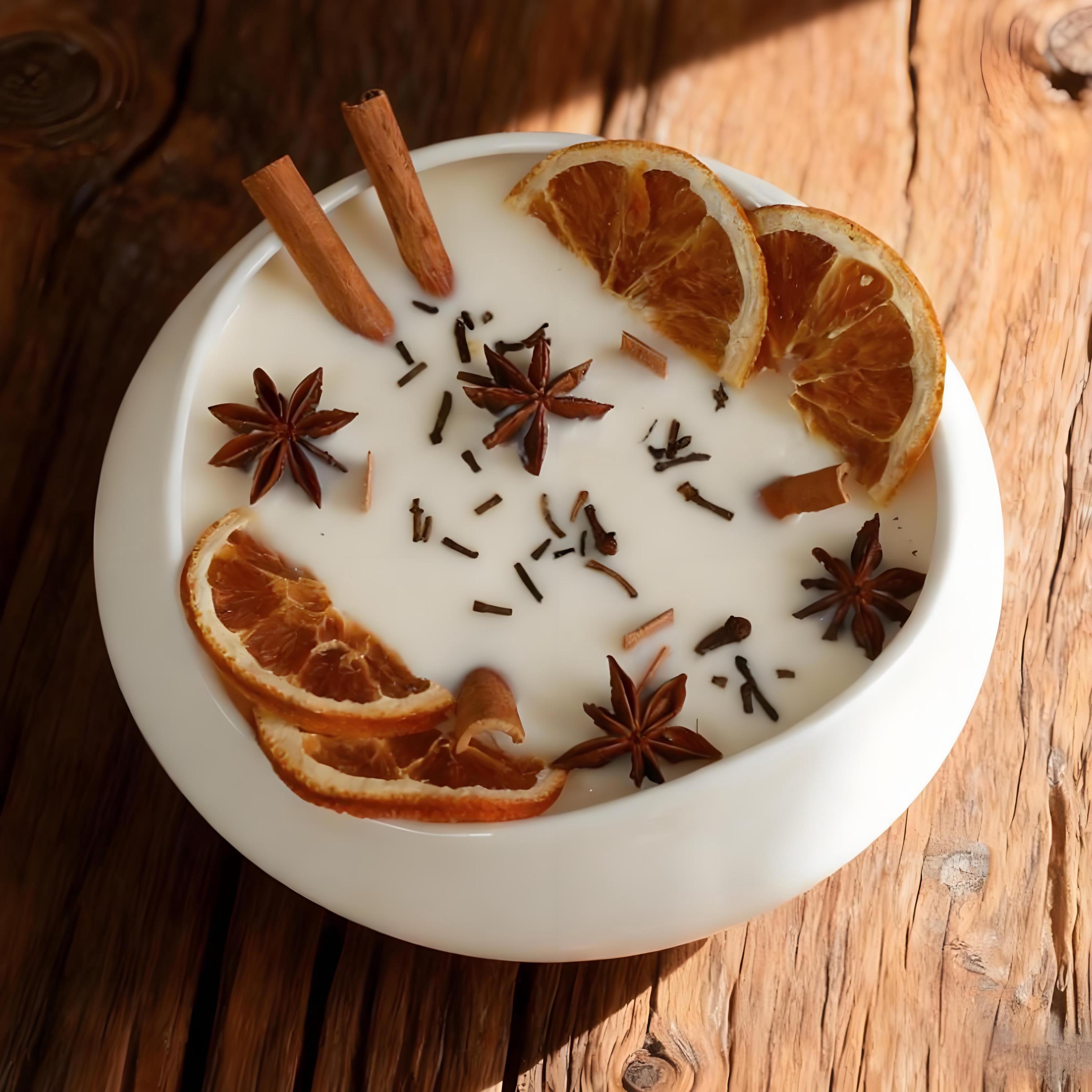 Cinnamon Orange Spice White Ceramics Bowl Candle, Wood Wick Soy Scent Candle Fall Decor, Halloween Witches Candle Christmas Gift for Her