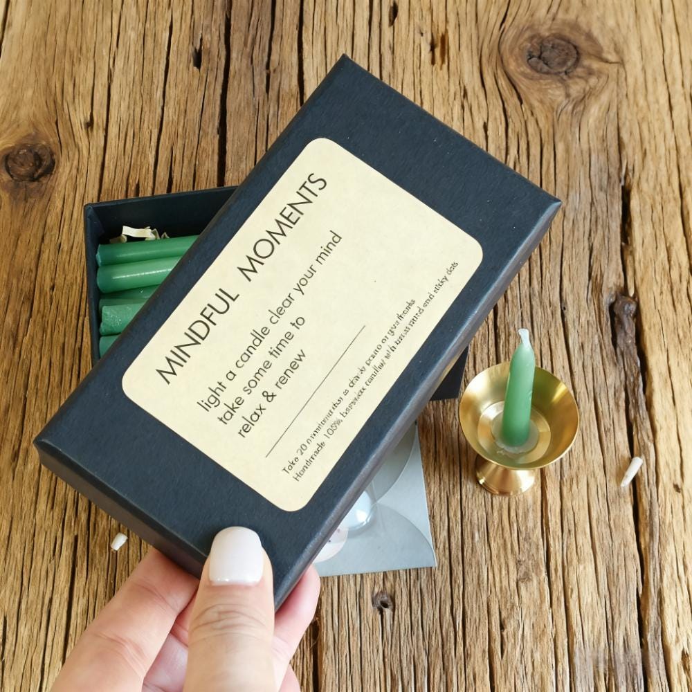 Sage Green Beeswax Taper Candles, 2.5" Hand-Dipped Meditation Candles with Holder, Mini Altar Candles for Ritual, Wiccan, Gift for Her