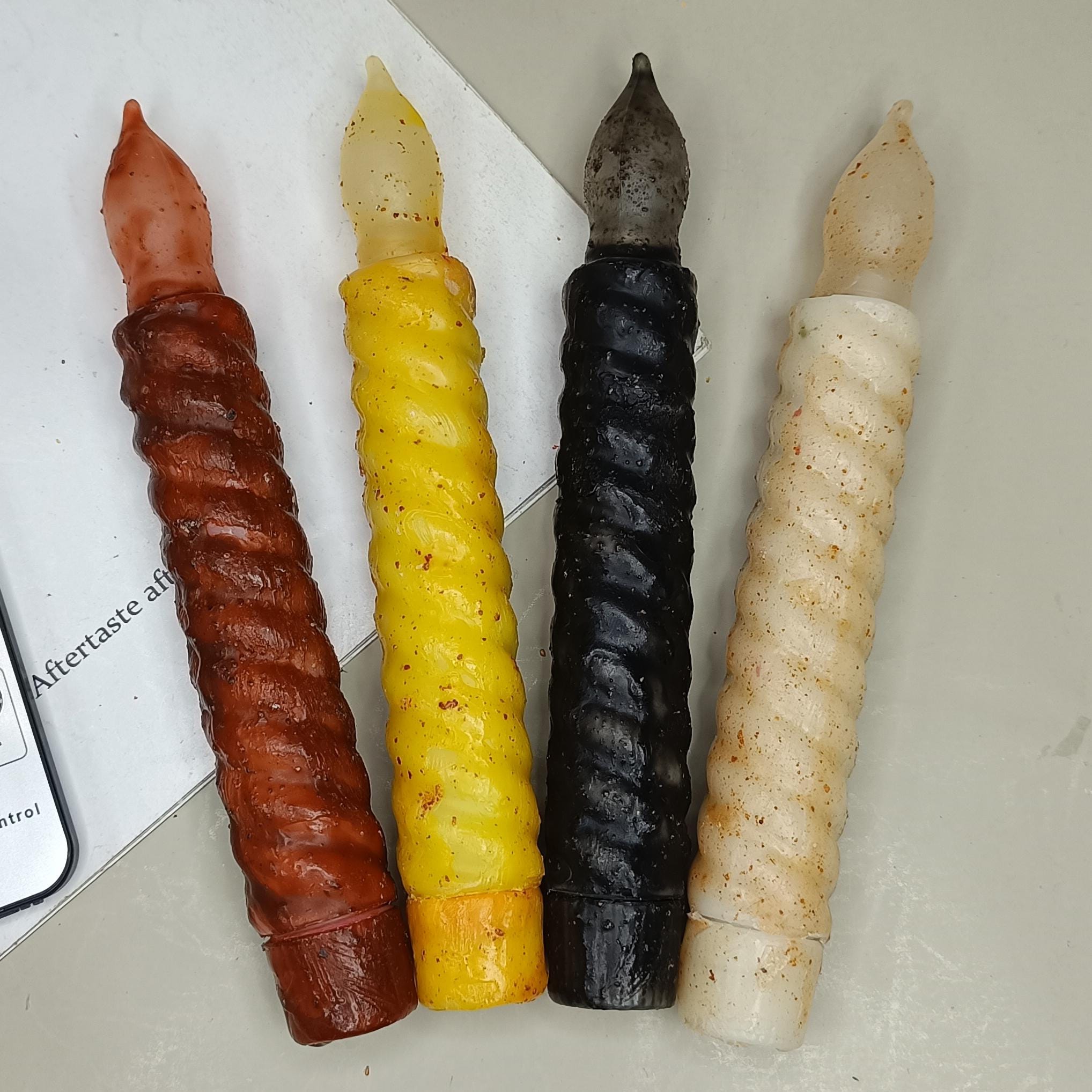 6.5 Inch Taper Primitive Candles with Timer,Flameless Led Taper Candles,Real Wax Hand Dipped Candles, Christmas Home Decor,Housewarming Gift