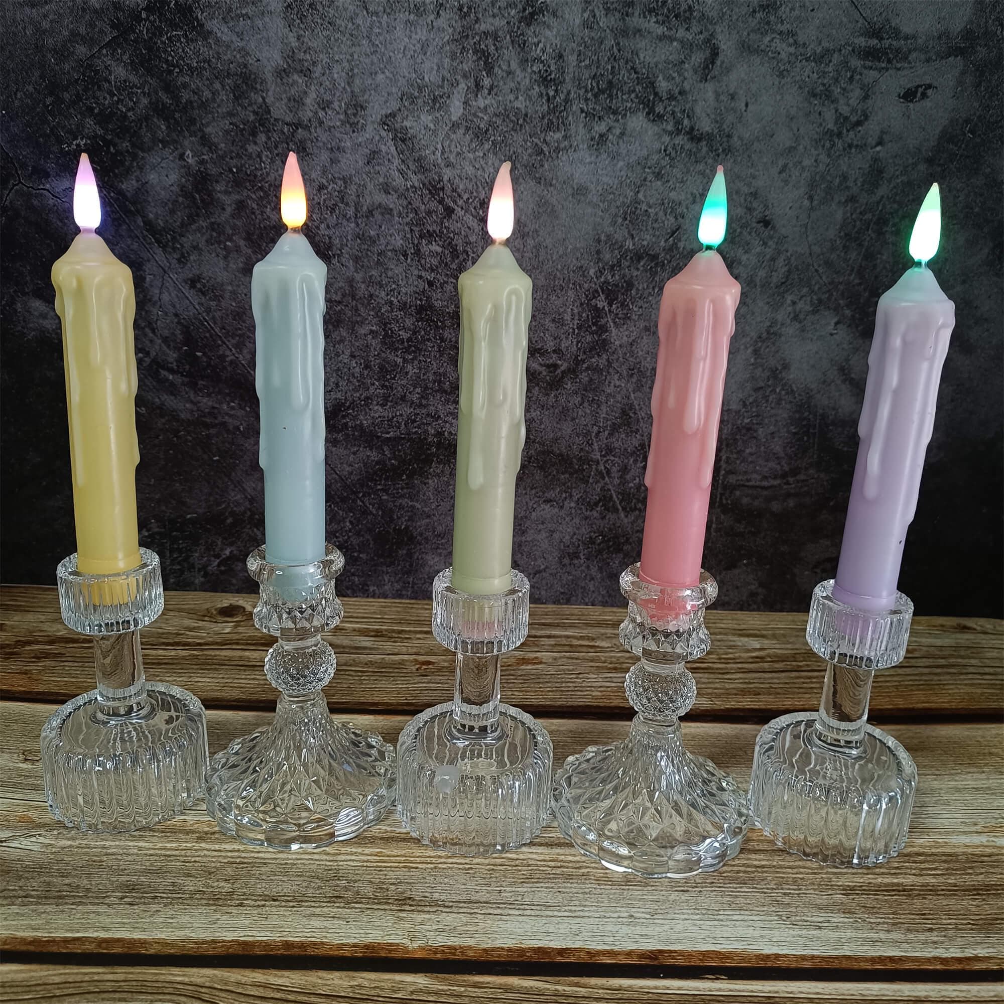 6.3 Inch Color LED Candles, Tears Flameless Candles, Battery Powered with Remote Control, Mother's Day Gifts, Home Decoration