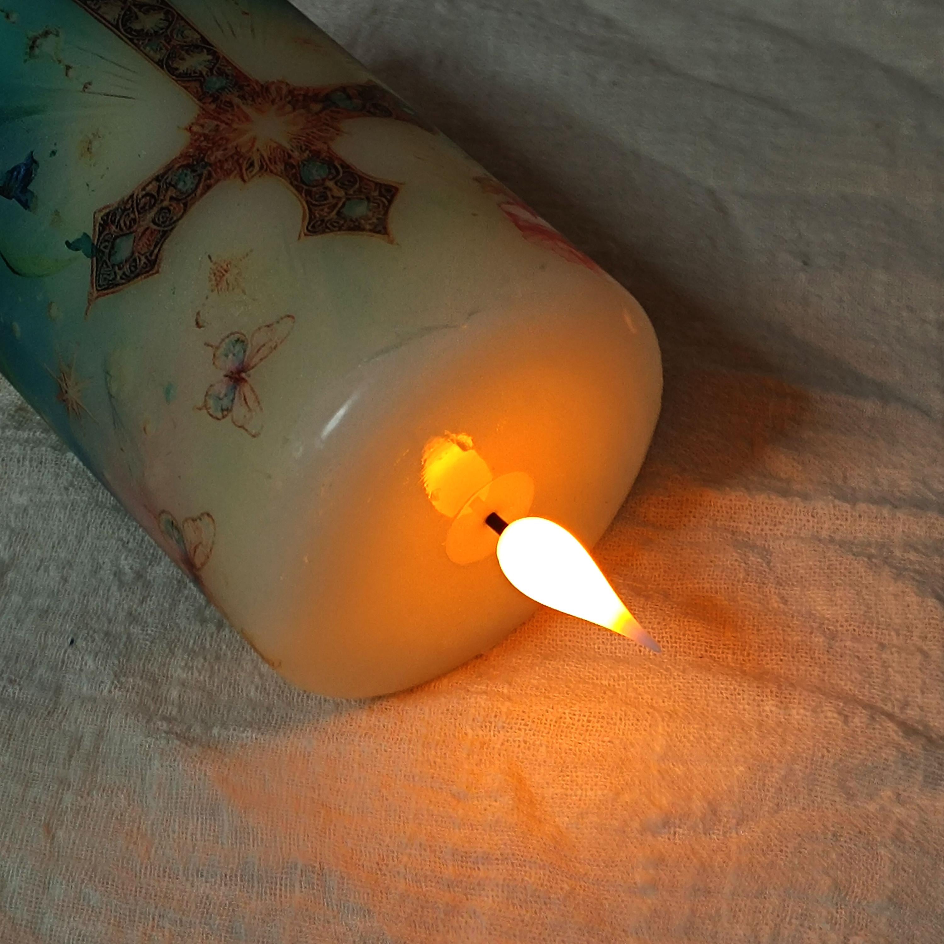 Christian Flameless LED Candle Set of 3, Real Wax, Remote & Timer Battery Powered Pillar Religious Candles Safe Home Decor