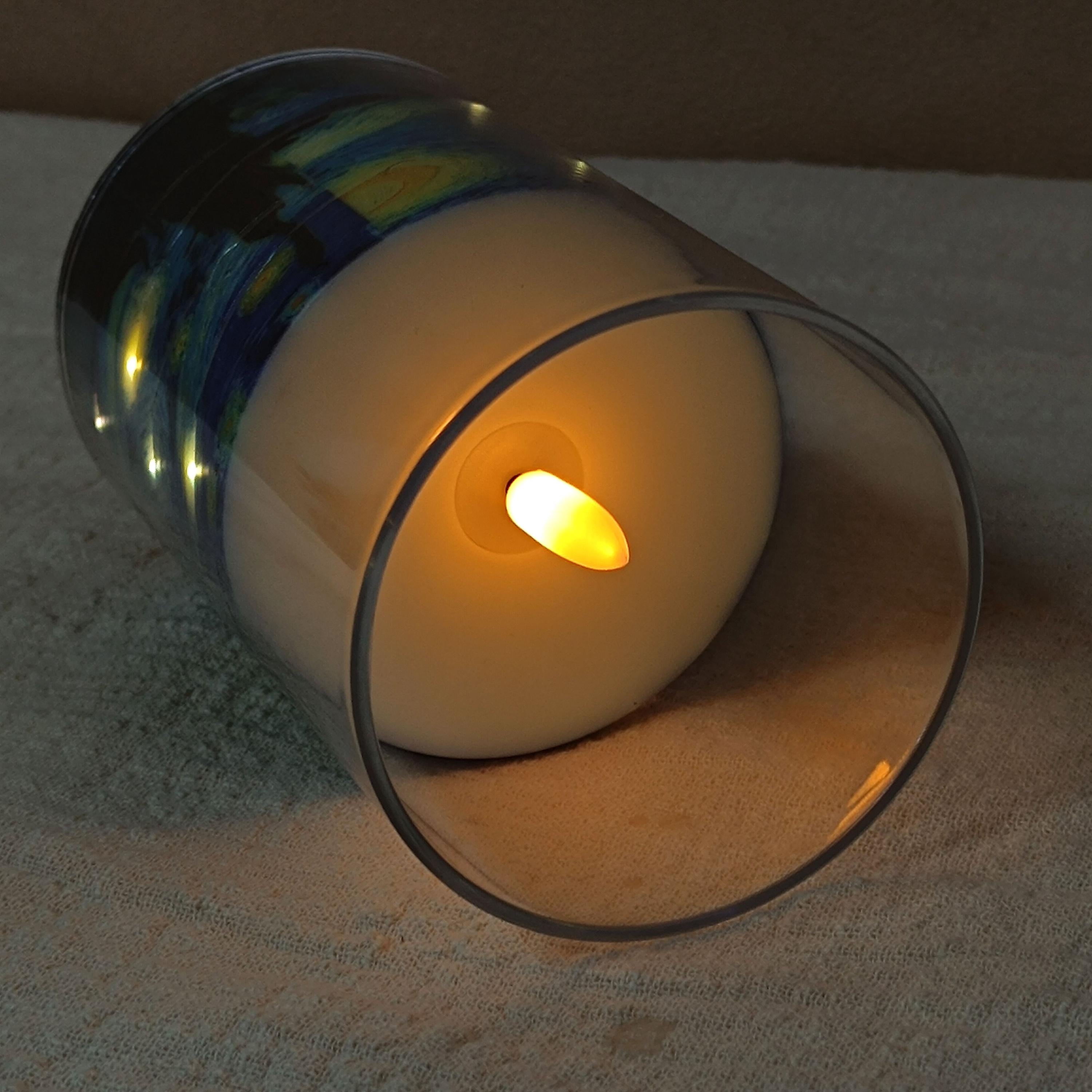 Van Gogh Starry Night Flameless Candles,Remote Control&Timer LED Candle,Battery Operated Pillar Candles for Birthday Gifts
