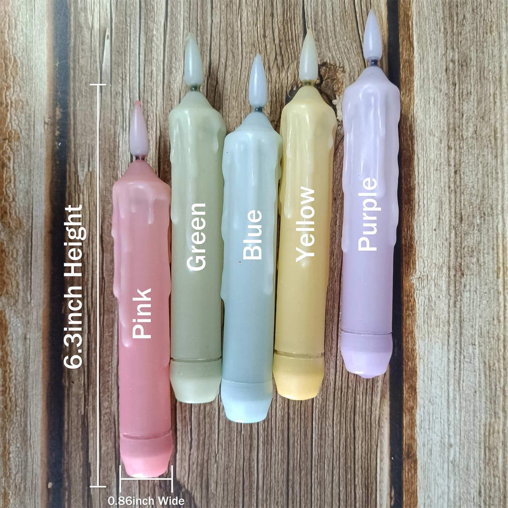 6.3 Inch Color LED Candles, Tears Flameless Candles, Battery Powered with Remote Control, Mother's Day Gifts, Home Decoration