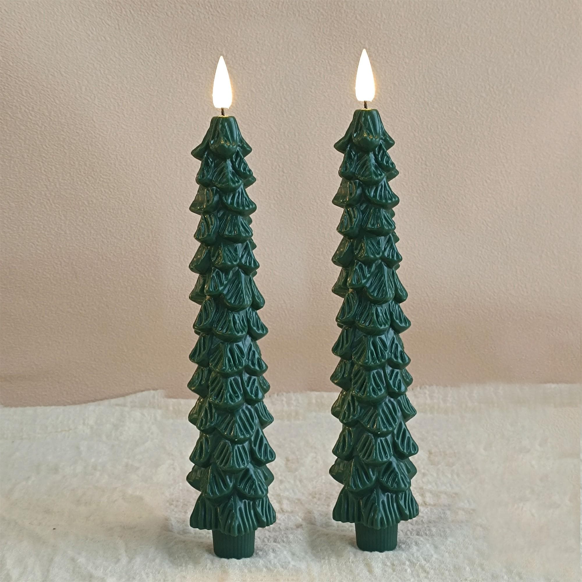 Christmas collection Christmas Tree Flameless Tapers Candles 9.4" Battery LED Candles Glowing Branches Decor Remote Control