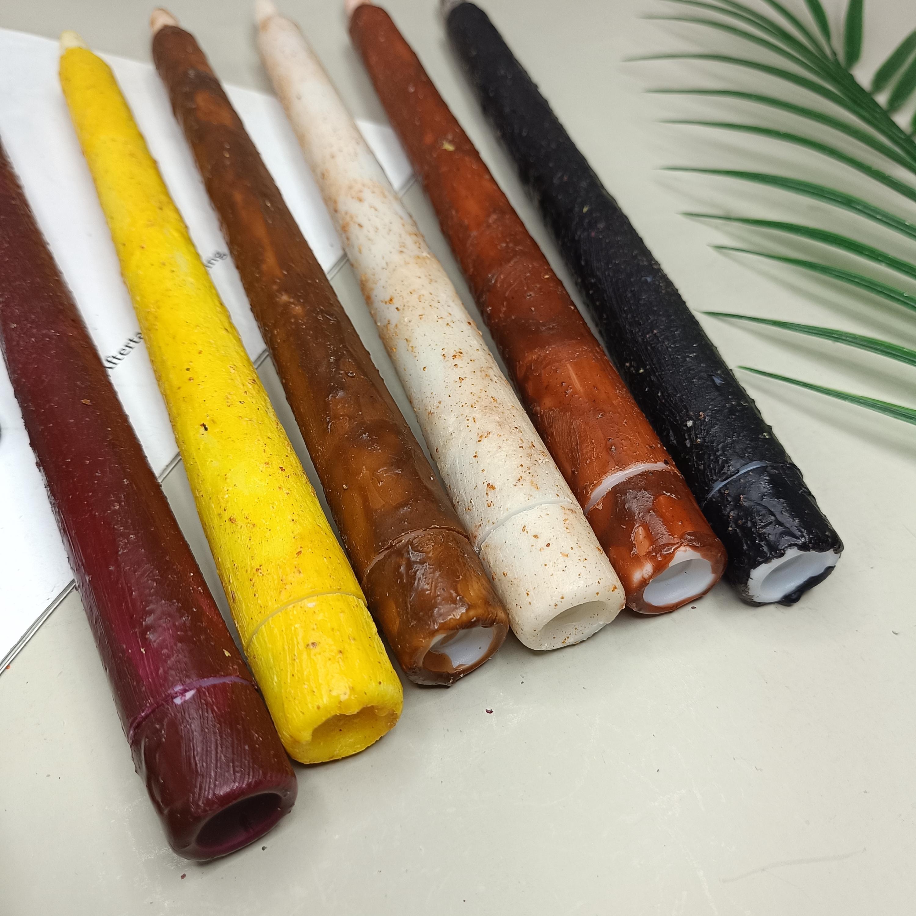 11 Inch Taper Primitive Candles with Timer,Flameless Led Taper Candles,Real Wax Hand Dipped Candles,For Christmas Home Decor Church