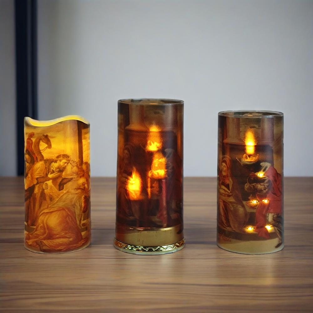 El Greco Art Flameless LED Candle Set: Spanish Renaissance Decor
