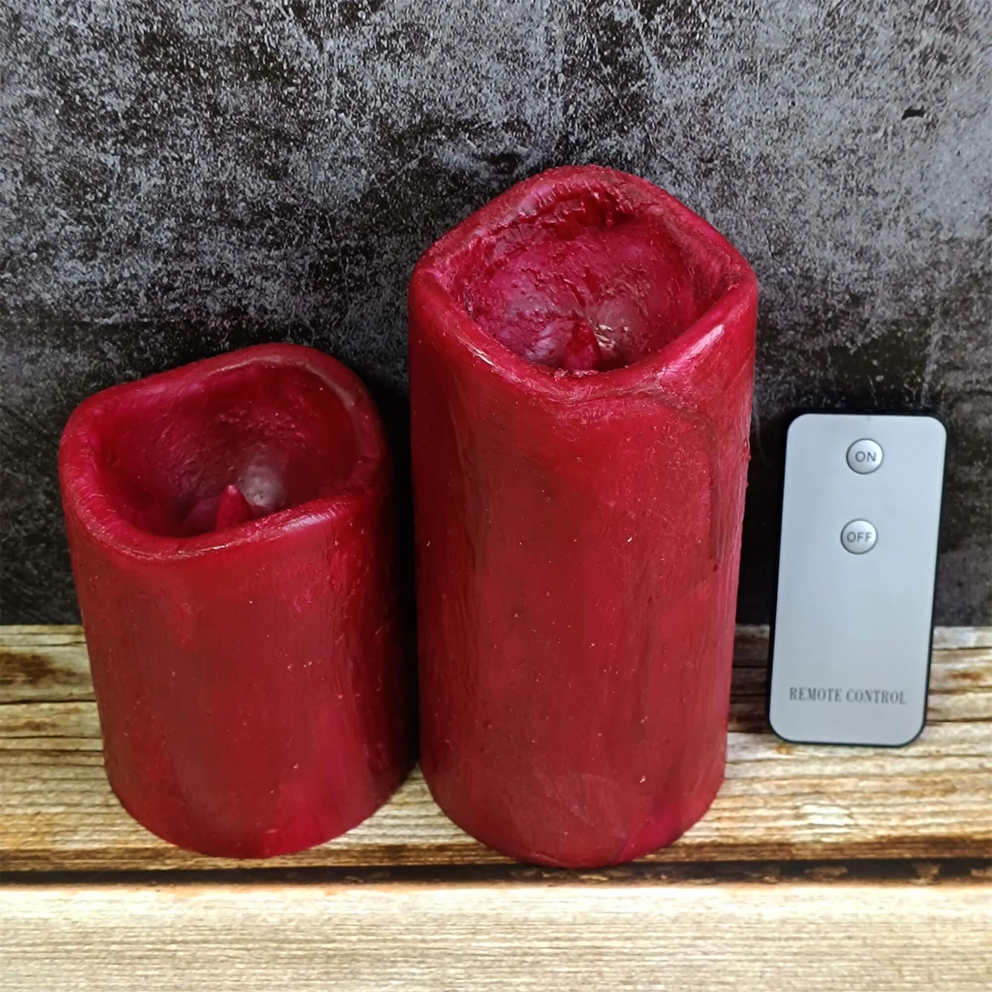 Wavy Flickering LED Flameless Candle, Pillar Battery Operated Candle, Dripless Candles, Rustic Candles, Home Decor, Gift for Christmas