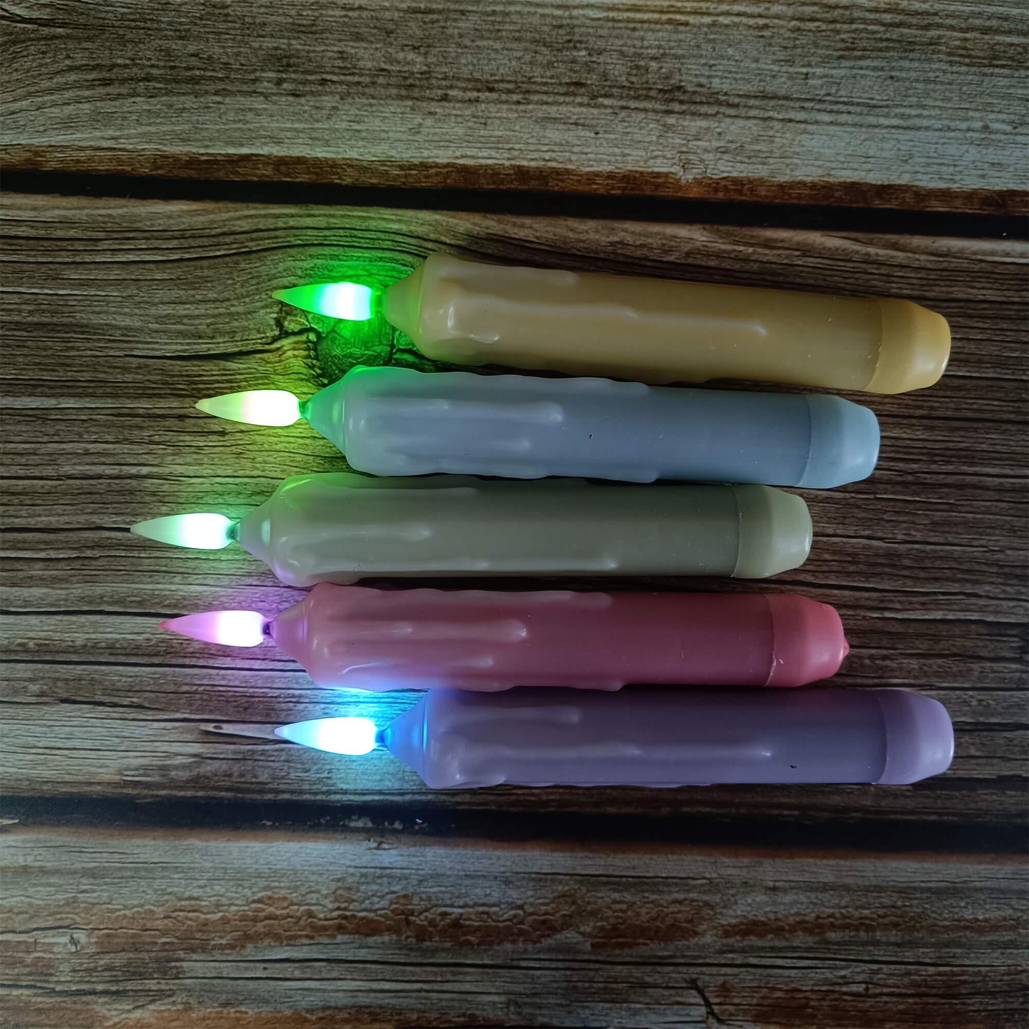 6.3 Inch Color LED Candles, Tears Flameless Candles, Battery Powered with Remote Control, Mother's Day Gifts, Home Decoration