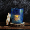 Van Gogh Starry Night Bamboo Lid Lamp | Swirling Sky Night Light | Artistic Decorative Candle Light Home Decor
