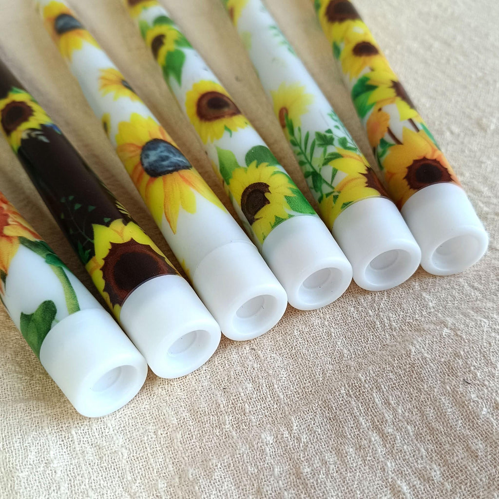 Sunflower Flameless Taper Candles Battery Operated LED Golden Bloom Decor Flameless Taper Candle Sticks Flower Home Decor