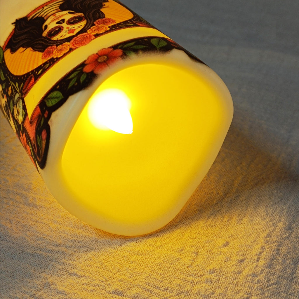 Personalized Prayer LED Candle: Custom Photo Memorial Gift with Remote