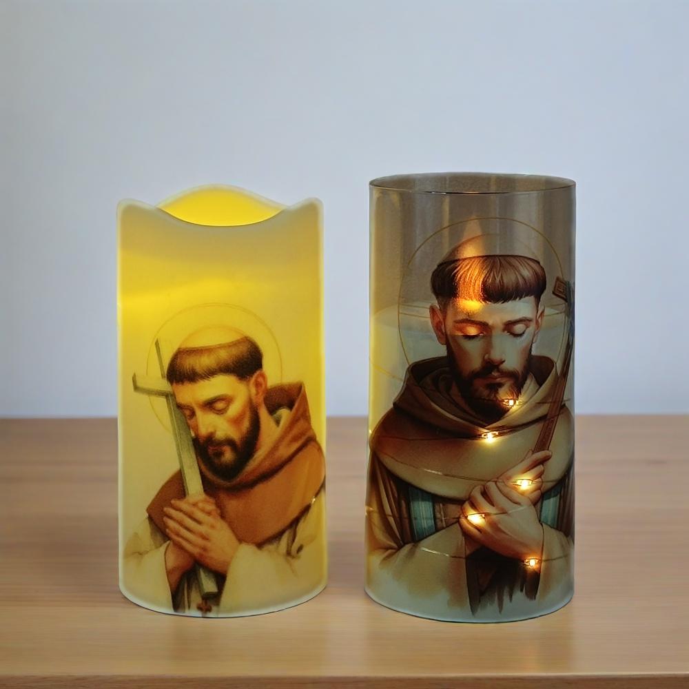 Christian Flameless LED Candle: 6" Votive with Remote & Timer