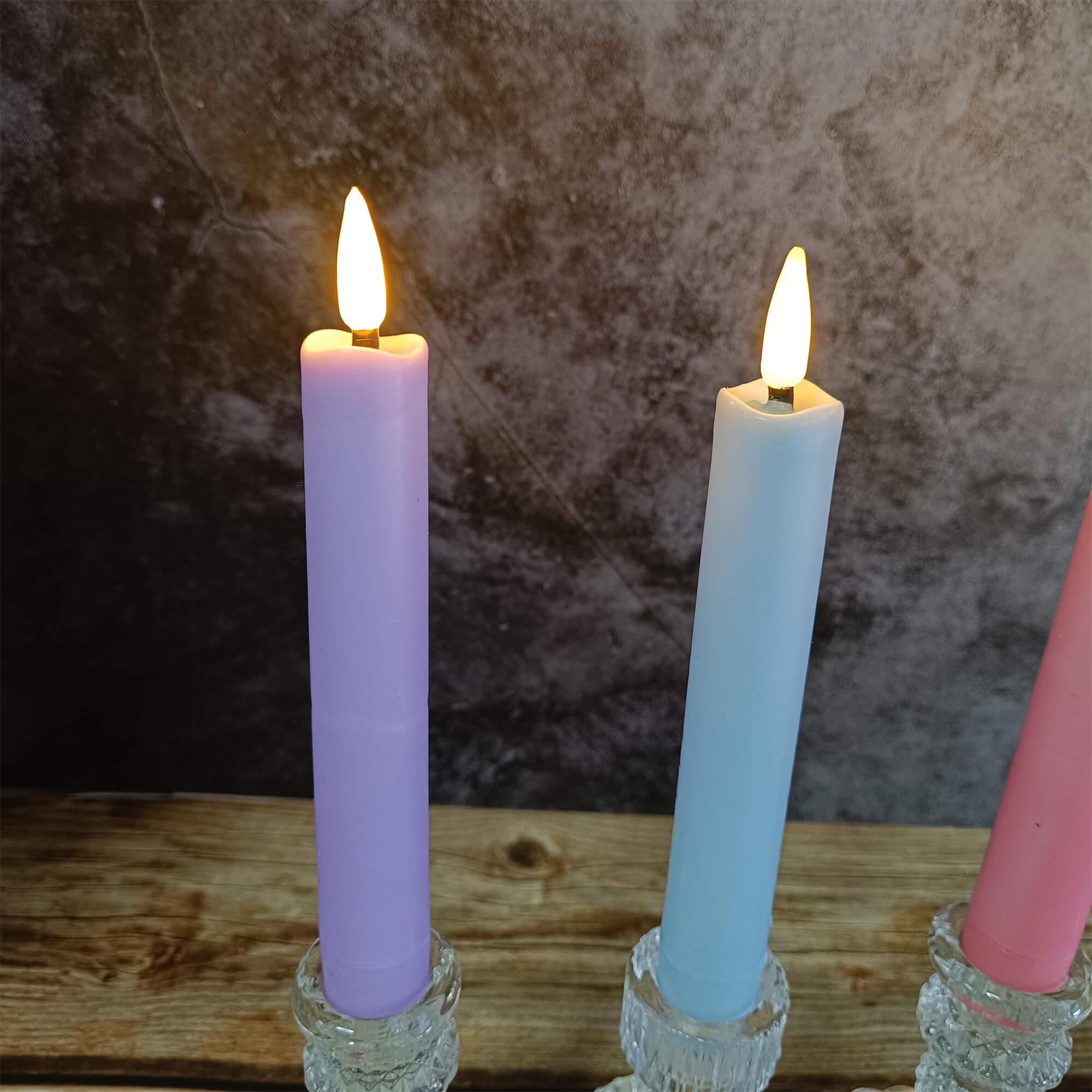 6.3 Inch Color LED Candles, Flameless Candles, Dinner Candles, Battery Powered with Timer, Mother's Day Gift