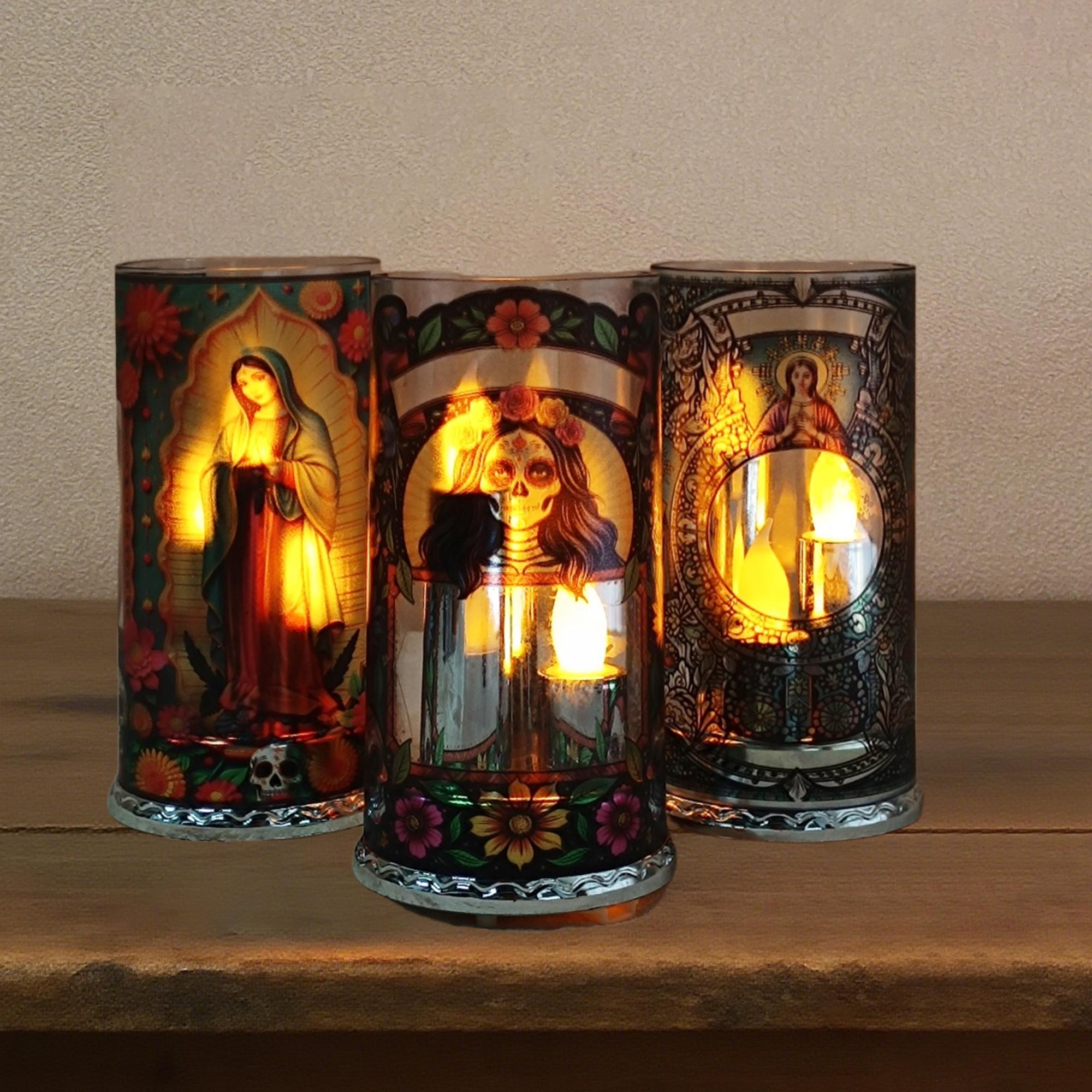 Personalized Memorial Candle, Custom Photo Text LED Candle, Flameless Votive with Remote, Sympathy Gift, In Loving Memory, Halloween Gift