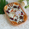 Spice-Decorated Wooden Dough Bowl Scented Candle,3 Wick Container Candle, Three Scents, Autumn Home Decor Christmas Gift