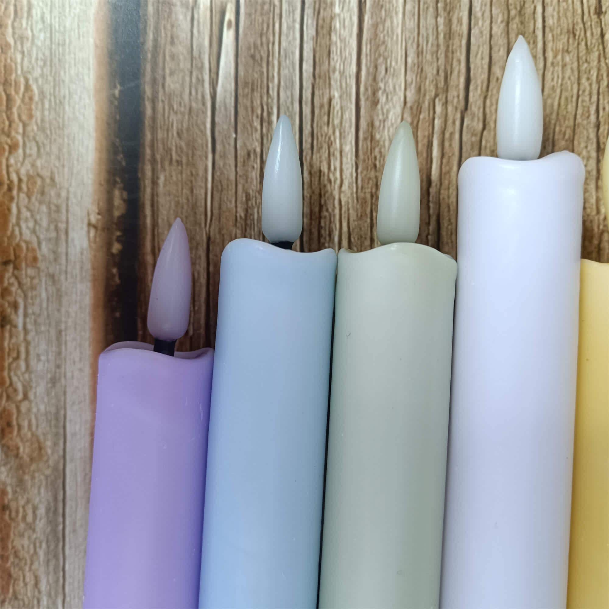 6.3 Inch Color LED Candles, Flameless Candles, Dinner Candles, Battery Powered with Timer, Mother's Day Gift