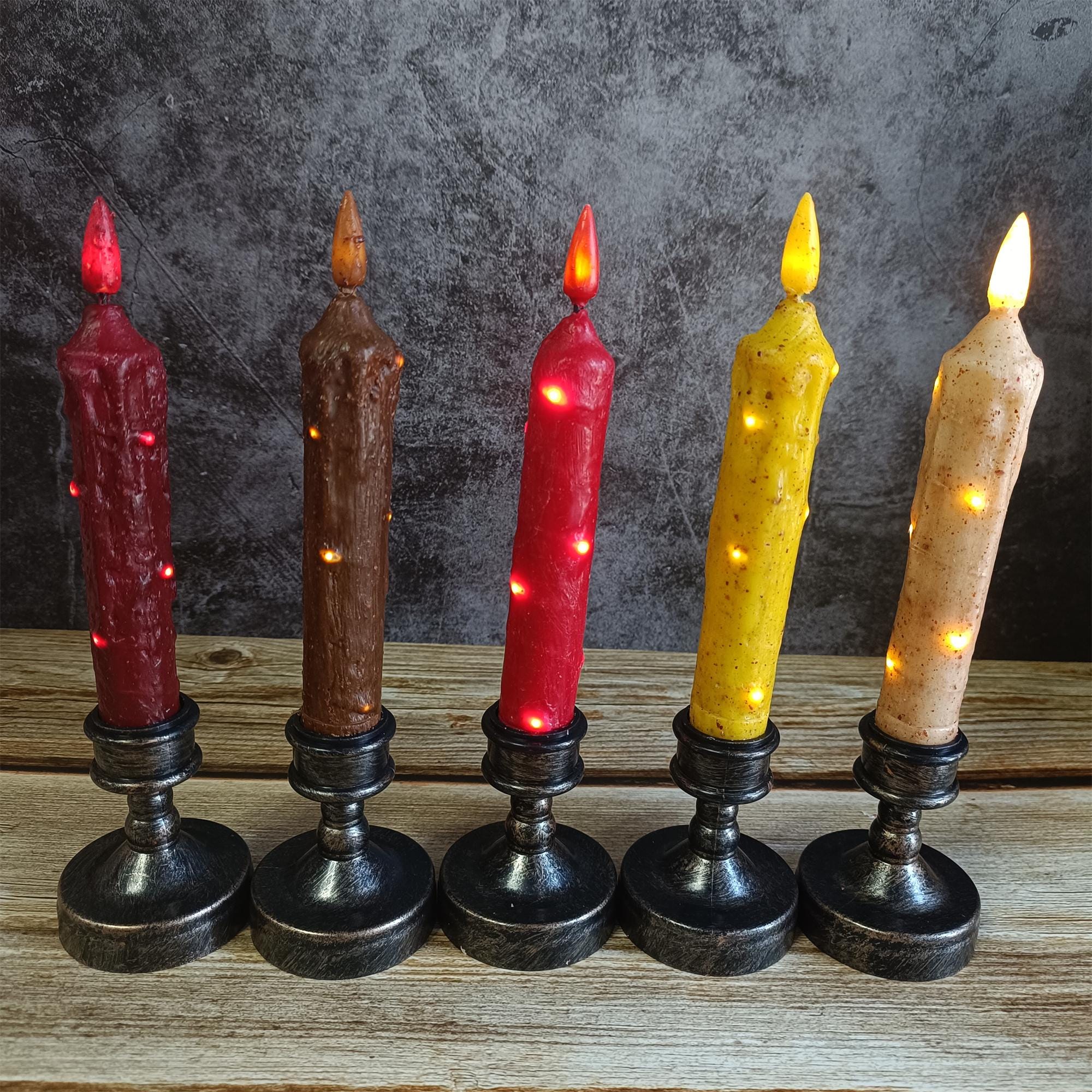 6.7 Inch Vintage Flameless Candle, Copper Filament LED Taper Candle, Battery Powered, With Remote Control and Timer, Mother's Day Gift