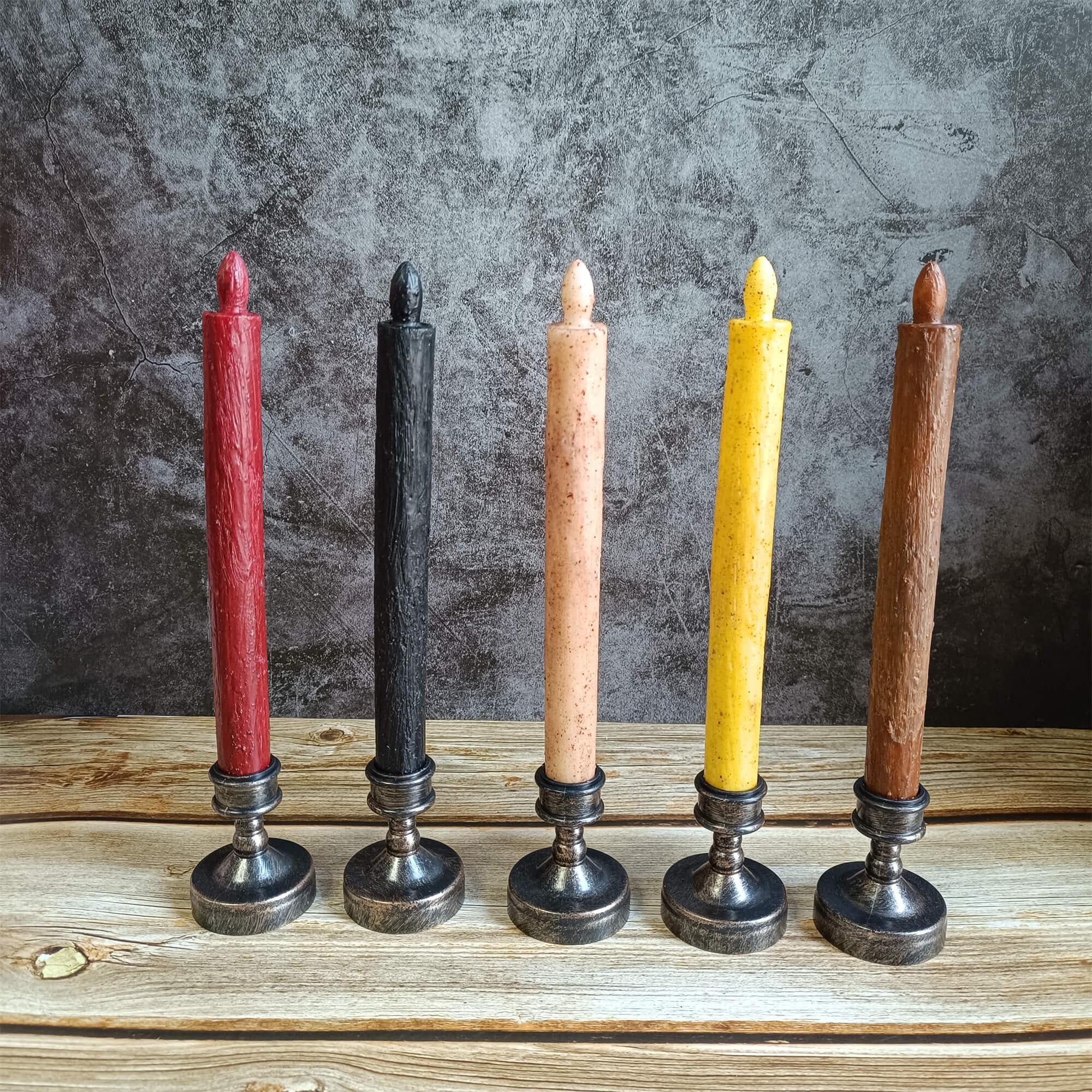 Vintage Flameless LED Candles, Long Taper Candles, Primitive Candles, Home Decor, Christmas Gift
