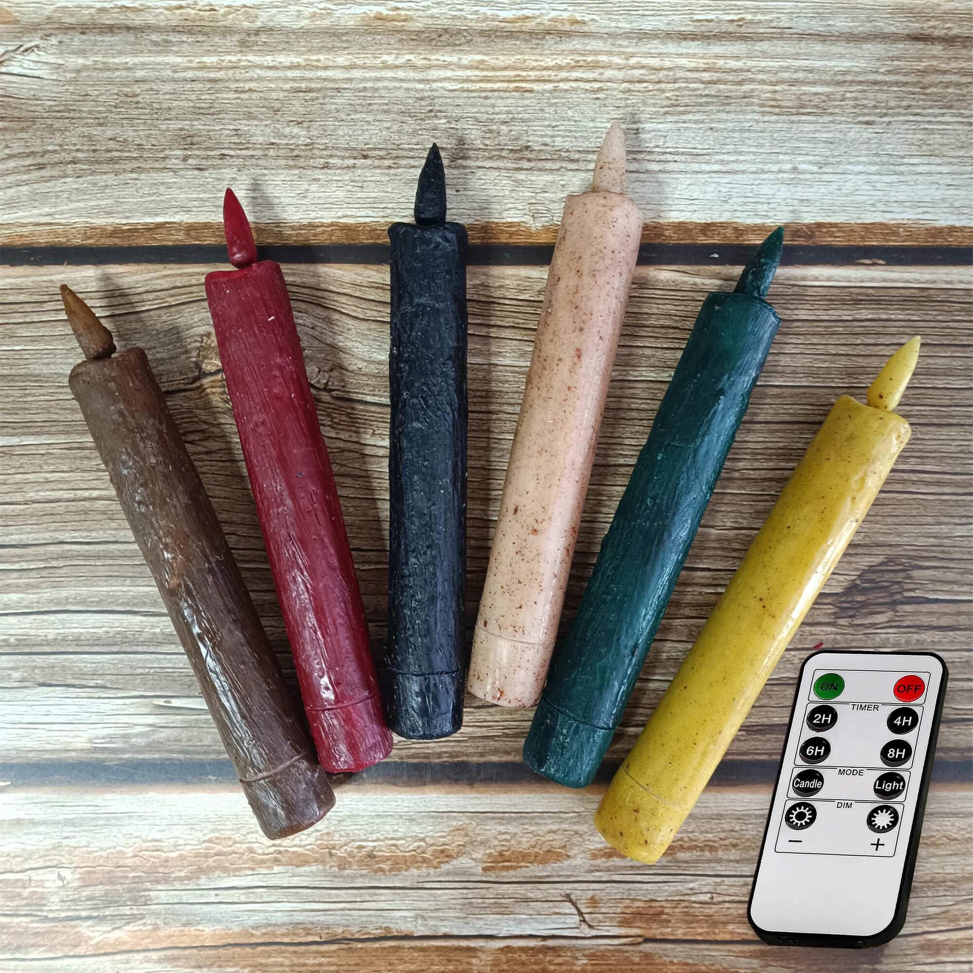 6.7 Inch Retro LED Candle, Rustic Flameless Decorative Candle, Battery Powered with Timer, Mother's Day Gift, Home Decor