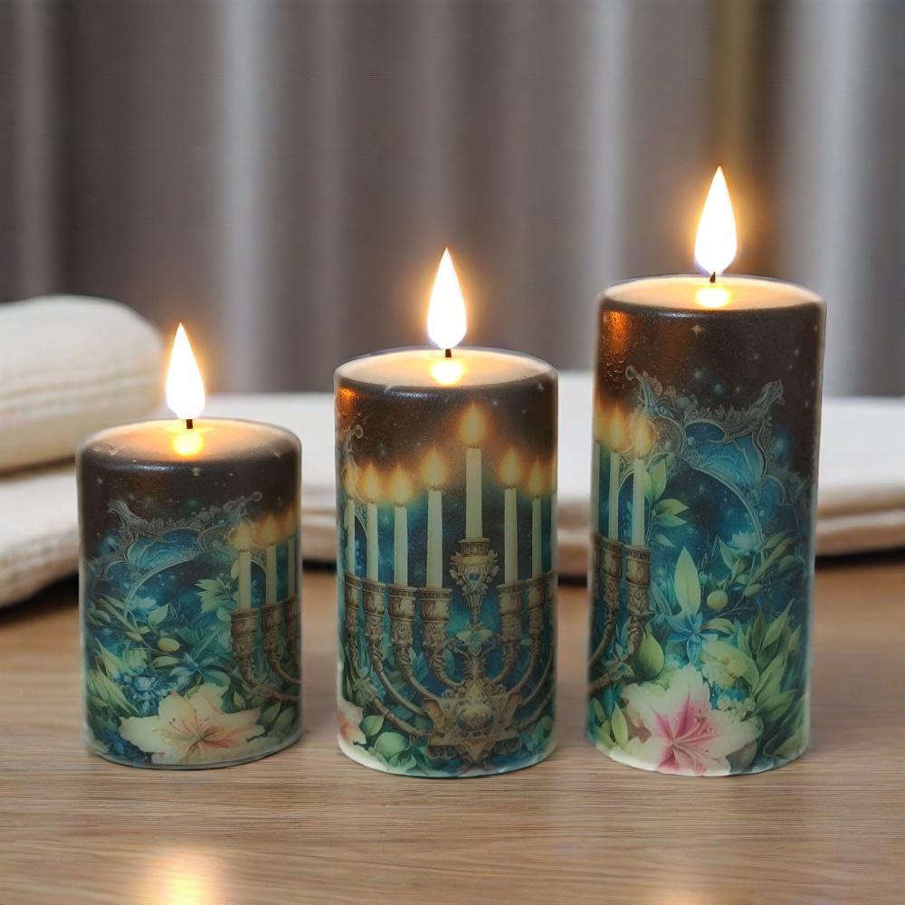 Shabbat LED Candle Set: Flameless Jewish Ritual Candles with Remote