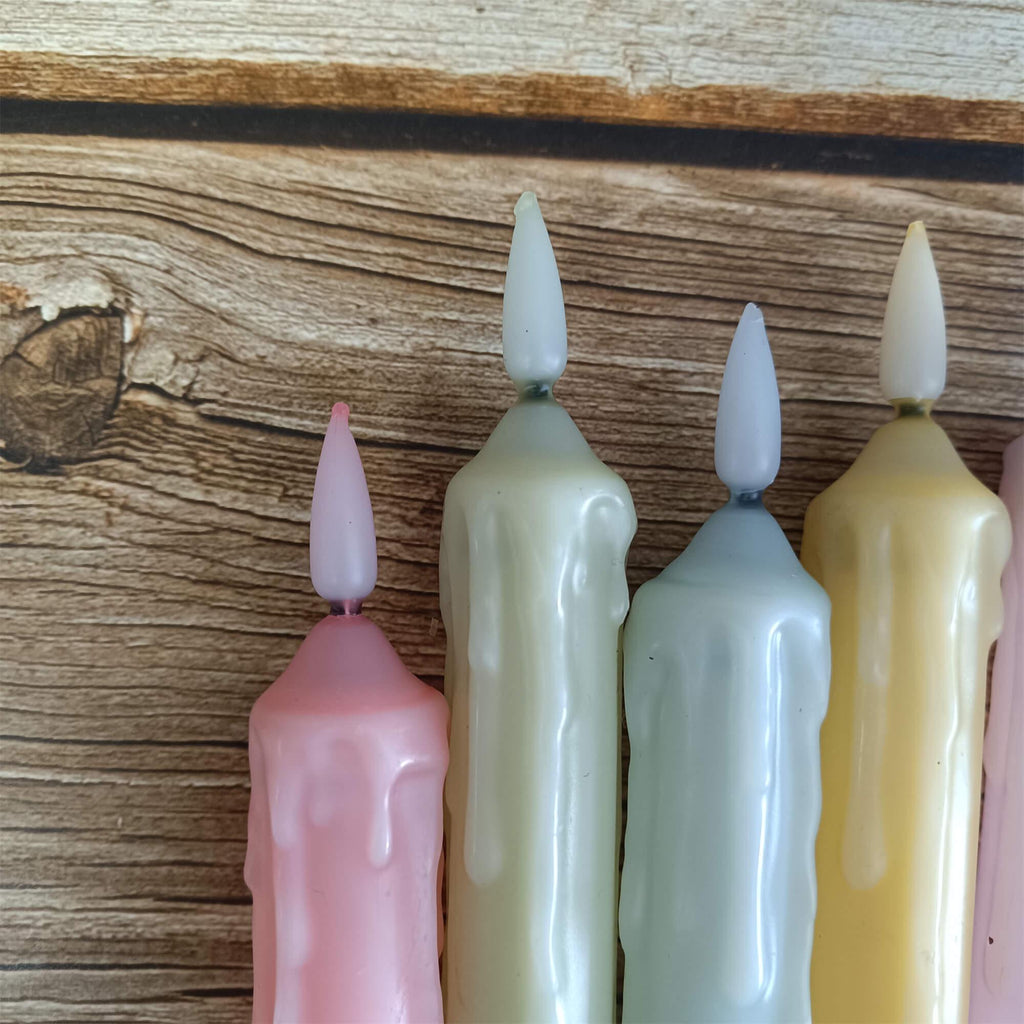 6.3 Inch Color LED Candles, Tears Flameless Candles, Battery Powered with Remote Control, Mother's Day Gifts, Home Decoration