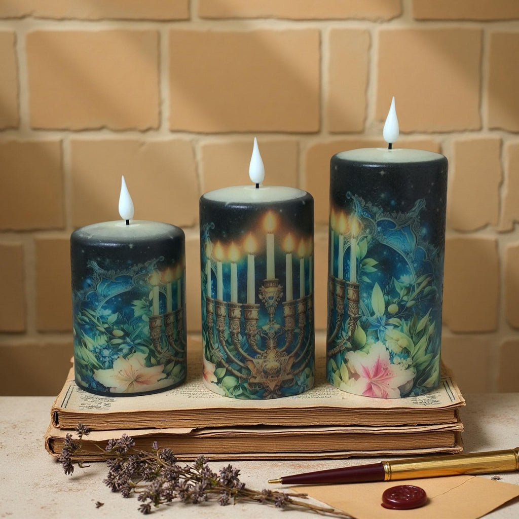 Shabbat LED Candle Set: Flameless Jewish Ritual Candles with Remote