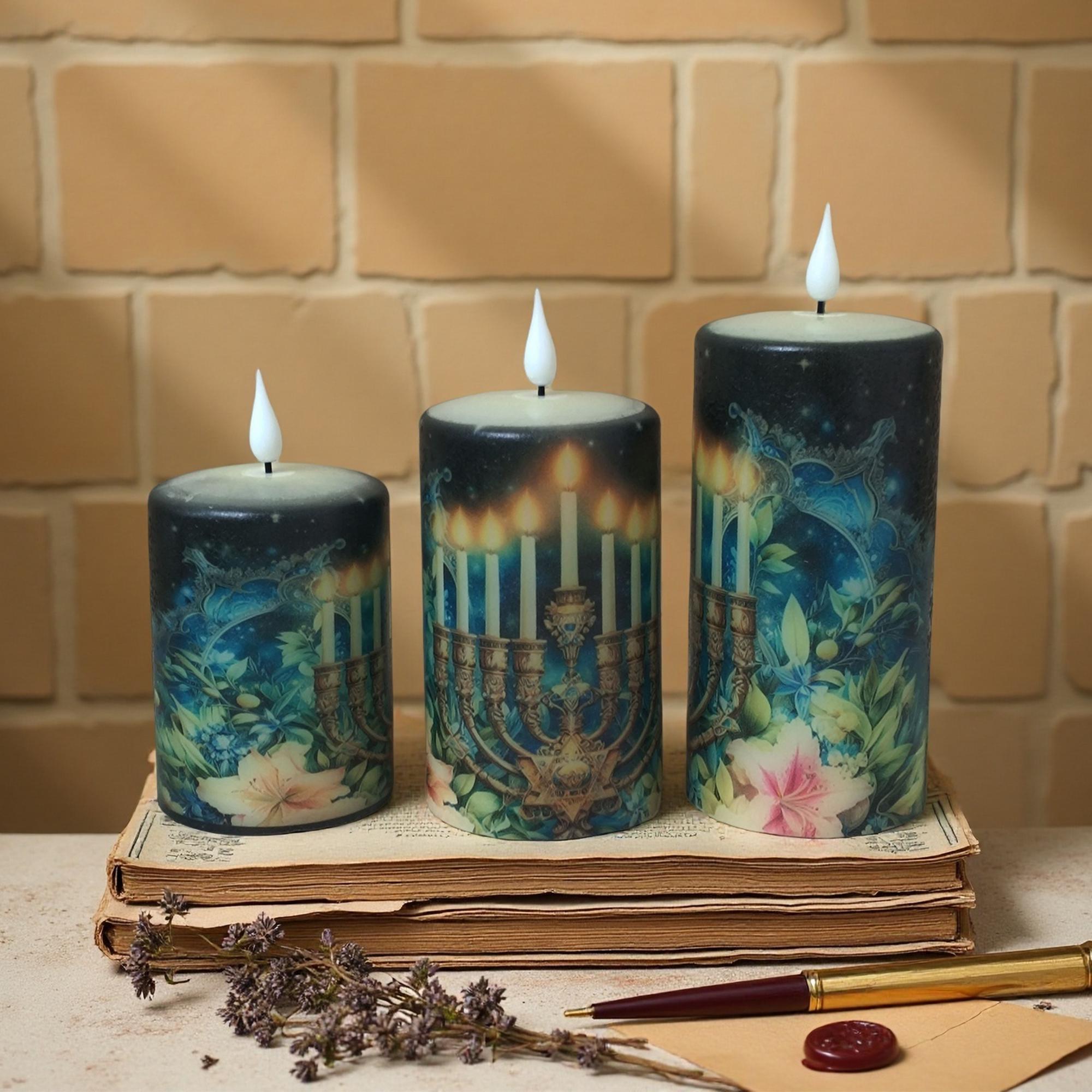 Shabbat LED Candle Set: Flameless Jewish Ritual Candles with Remote
