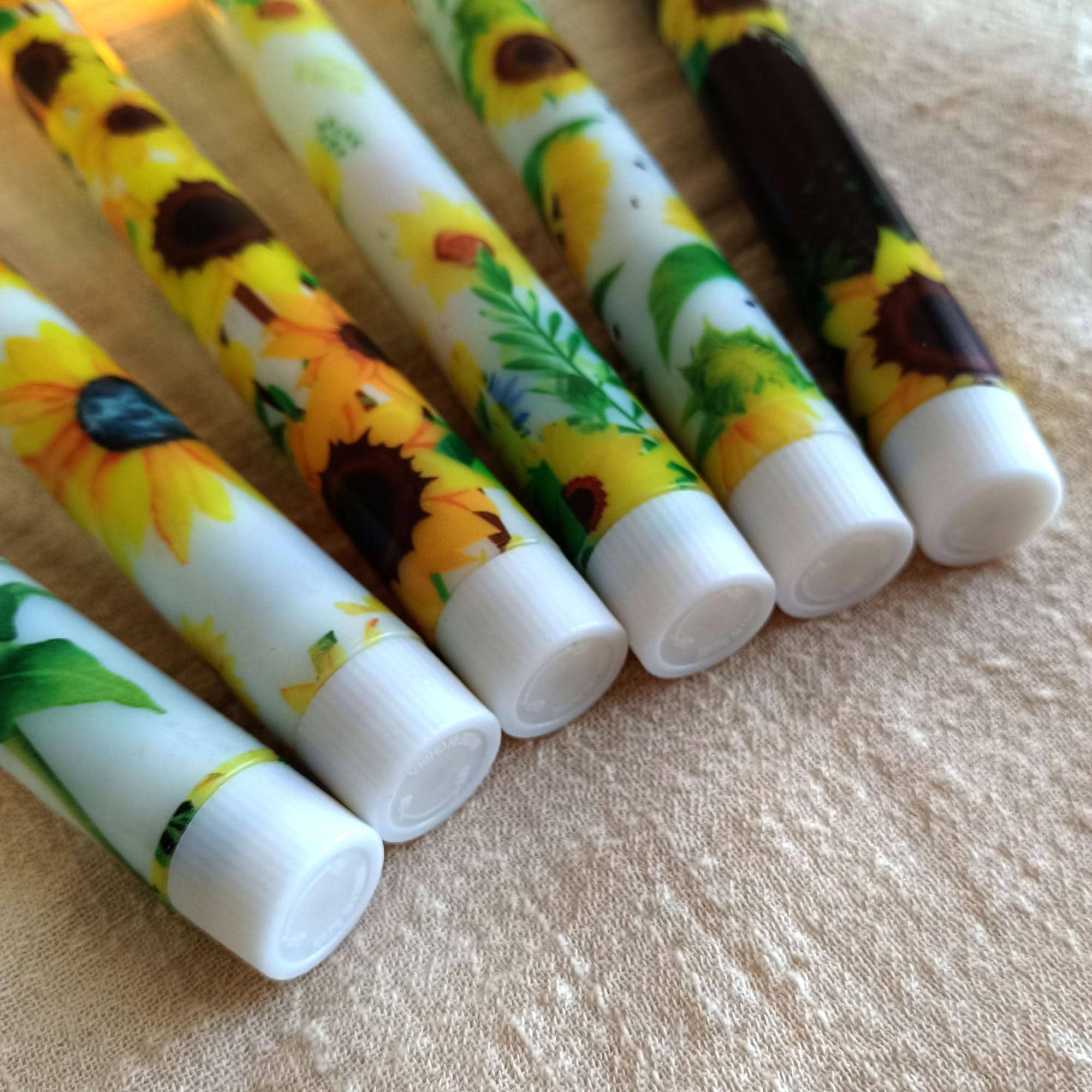 Sunflower Flameless Taper Candles Battery Operated LED Golden Bloom Decor Flameless Taper Candle Sticks Flower Home Decor