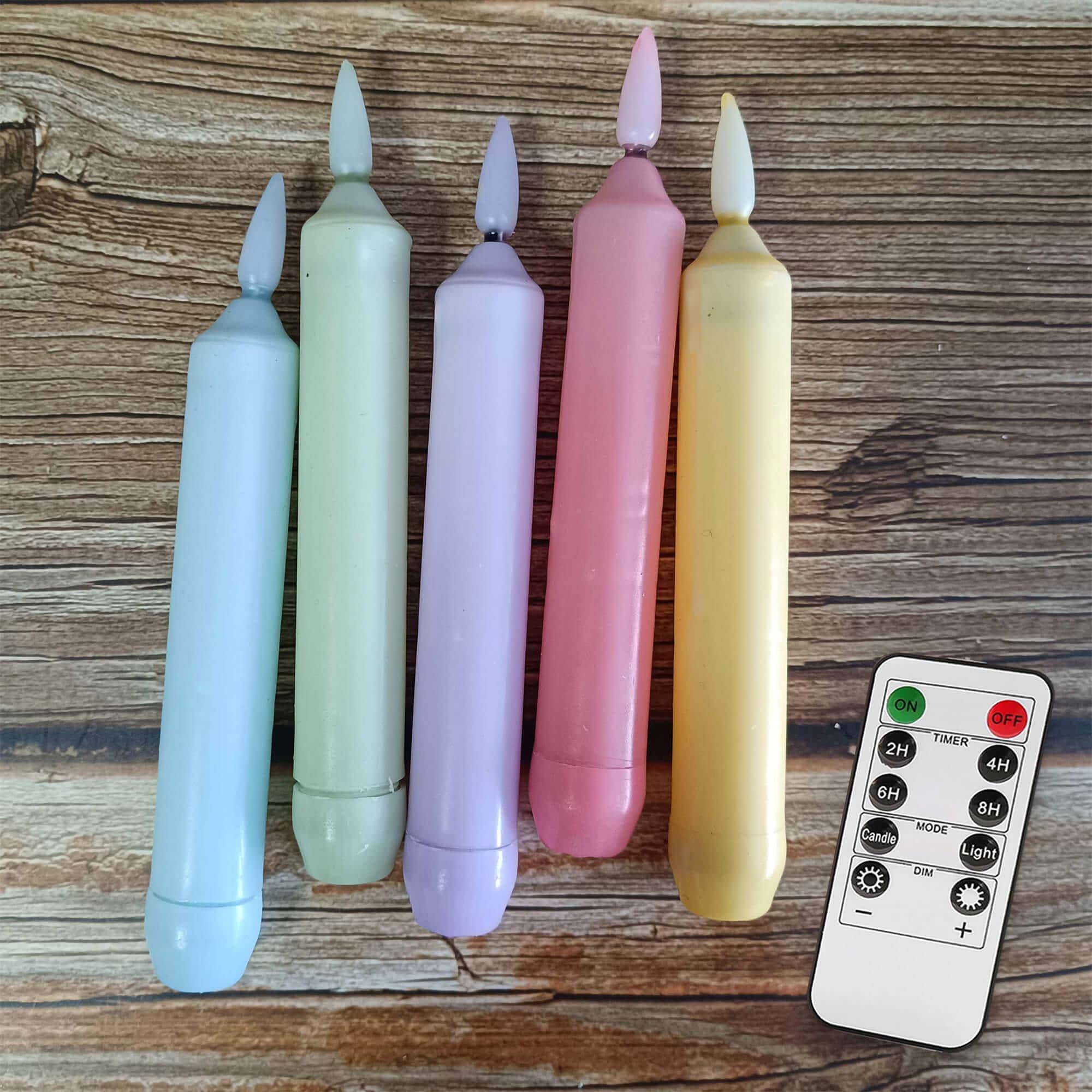 6.3 Inch Color LED Tape Candle, Flameless Candle, Decorative Candle, Battery Powered with Remote Control, Mother's Day Gift