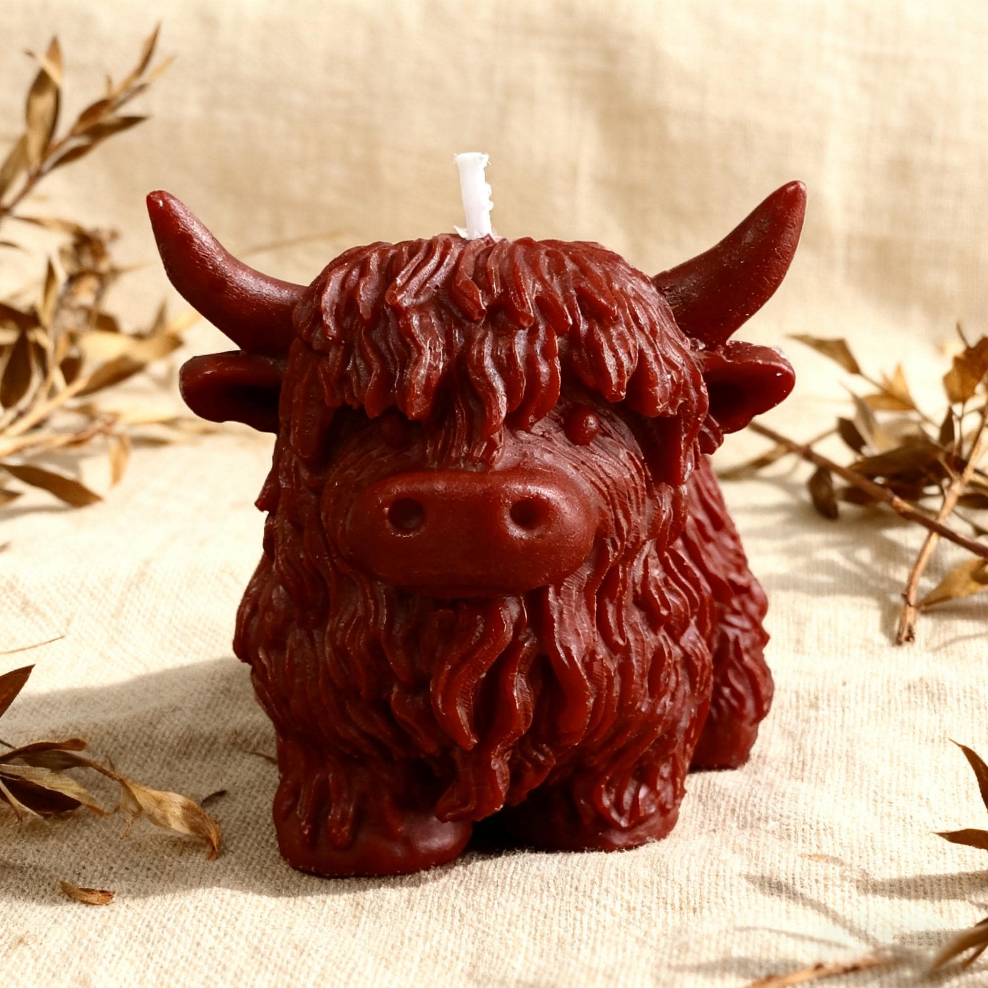 Highland Cow Candle,Handmade Real Wax Highland Cattle Decor Vintage Animal Candles Christmas Gift