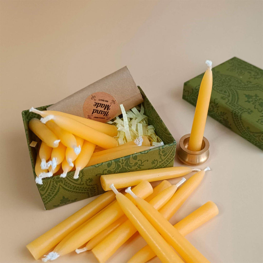 2.5 Inch Bulk Beeswax Candles, 15pcs, Meditation Candles, Church Candles, Handmade Candles, Altar Candles, Yoga Supplies, Mother's Day Gifts