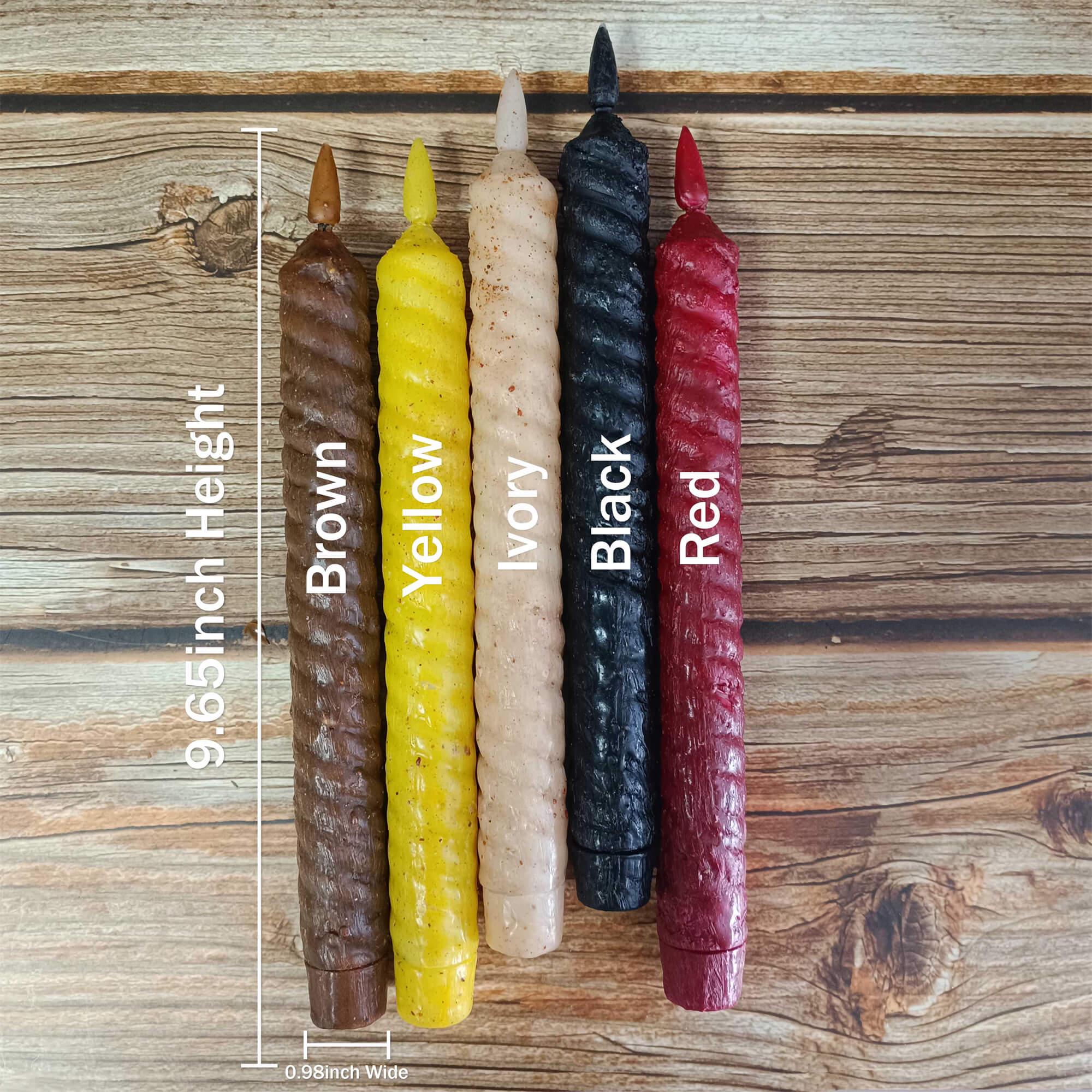 9.65 Inch Vintage Flameless Long Candle, LED Tapered Spiral Candle, Battery-Operated, With Remote Control and Timer, Christmas  Gift