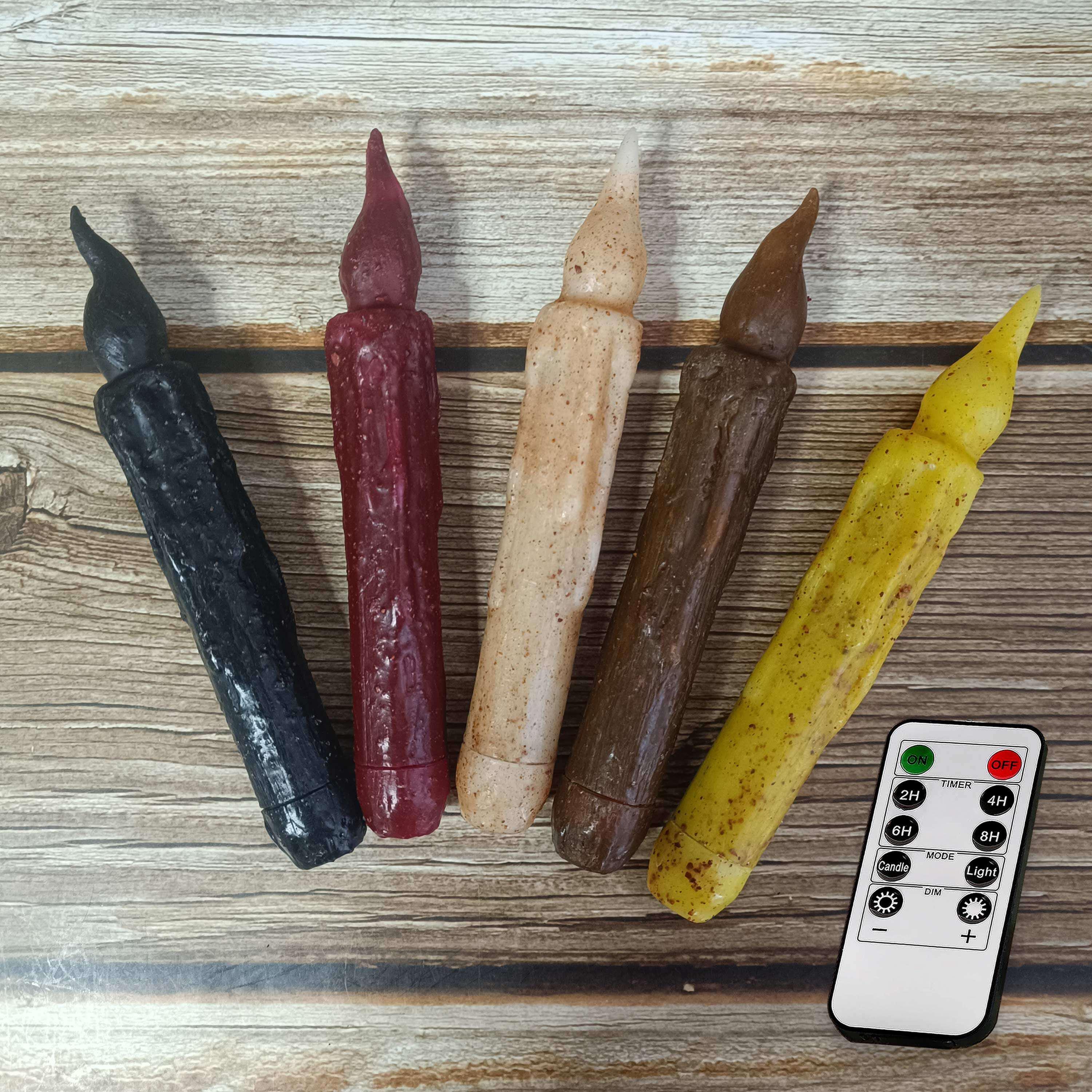 6.7 Inch Vintage LED Candle, Simulated Flame Candle, Rustic Decor Candle, Battery Powered with Timer, Mother's Day Gift