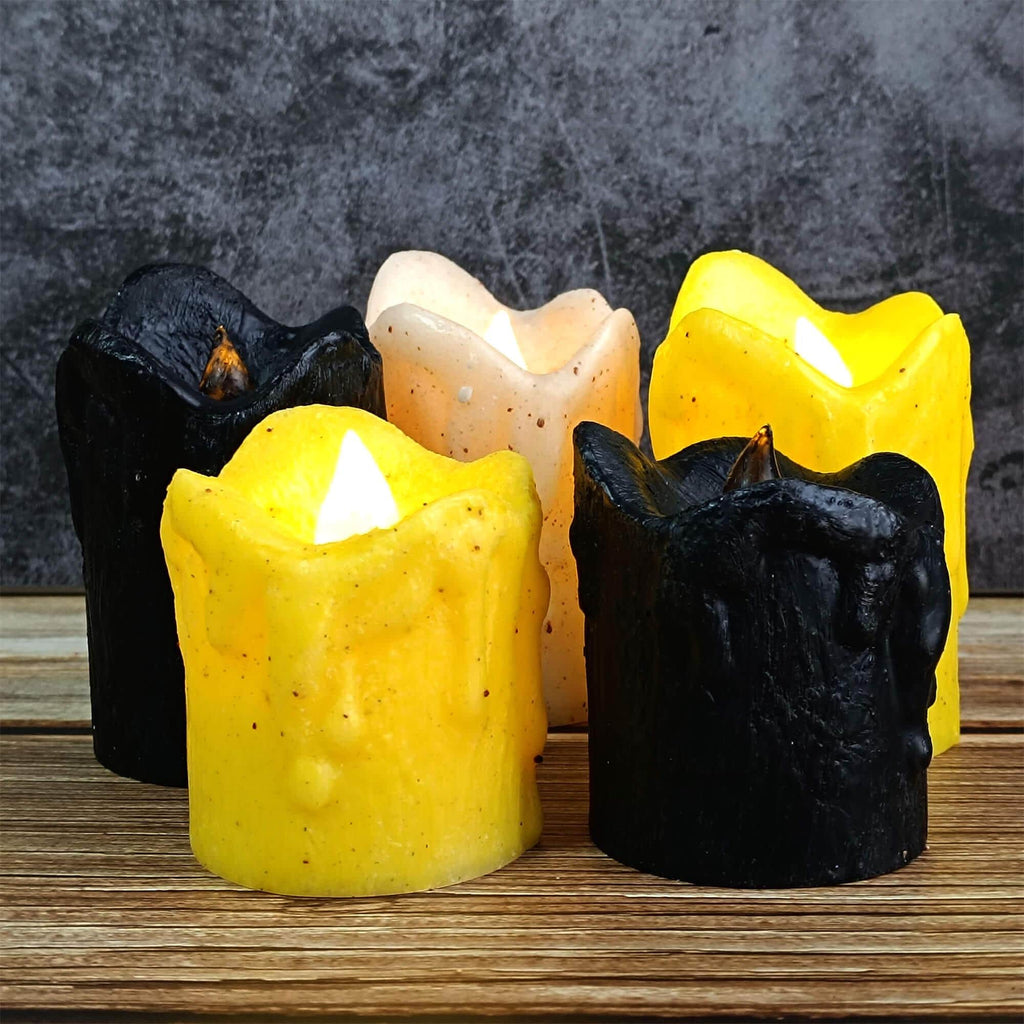 Dripping Wax LED Candles, Flameless Pillar Candles, Set of 3, Battery Operated, Flickering Real Wax Effect, Home Decor, Mother's Day Gift