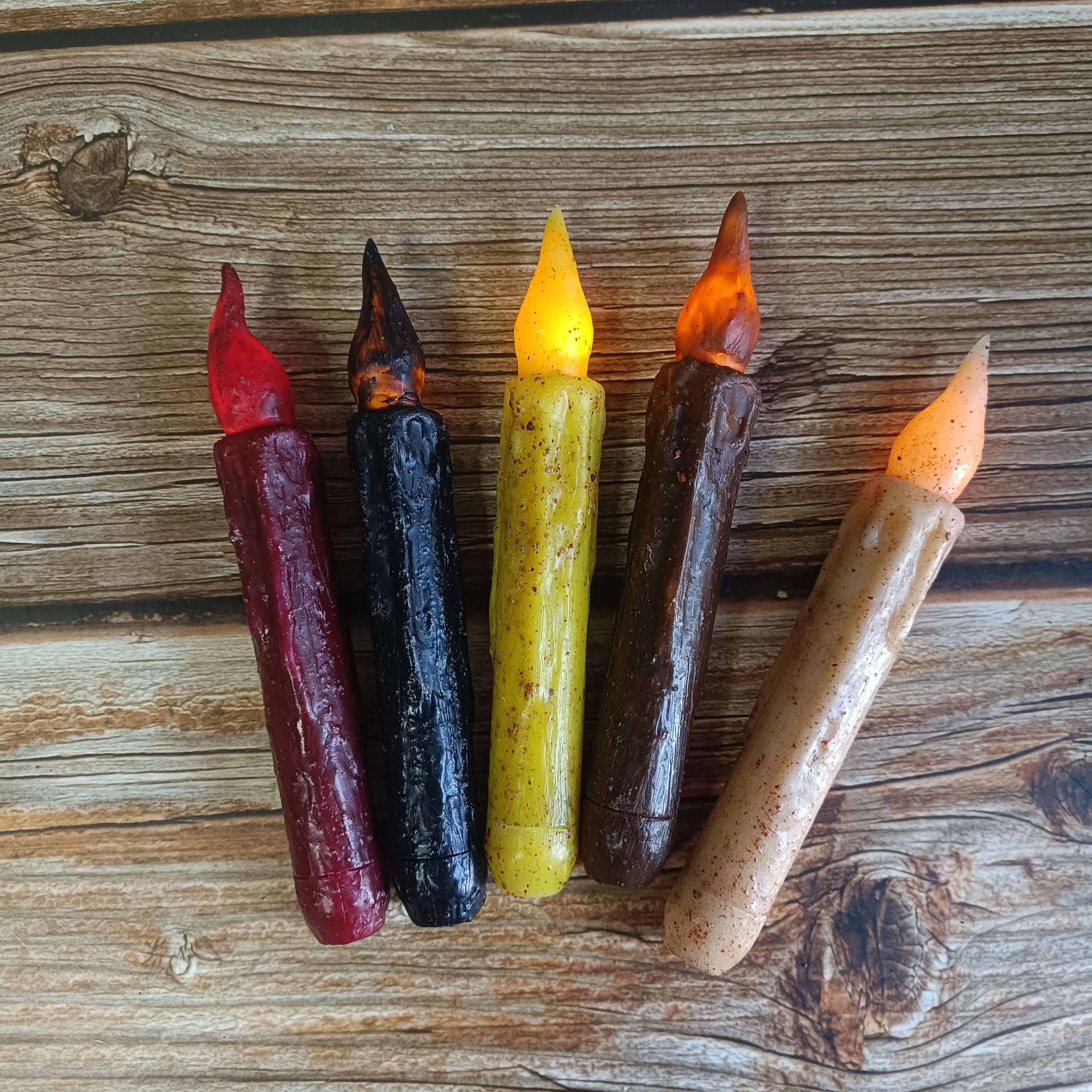 6.7 Inch Vintage LED Candle, Simulated Flame Candle, Rustic Decor Candle, Battery Powered with Timer, Mother's Day Gift