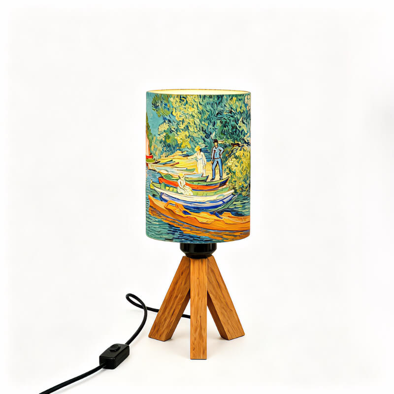 Van Gogh Irises Tripod PLA Eco‑Friendly Dimmable Table Lamp🎨 3‑Button Control Bedside Lamp, Classic Art Home Decor Gift