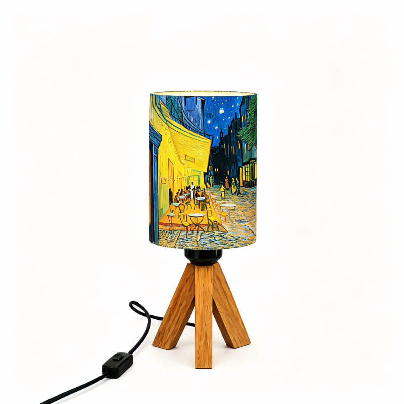 Van Gogh Irises Tripod PLA Eco‑Friendly Dimmable Table Lamp🎨 3‑Button Control Bedside Lamp, Classic Art Home Decor Gift