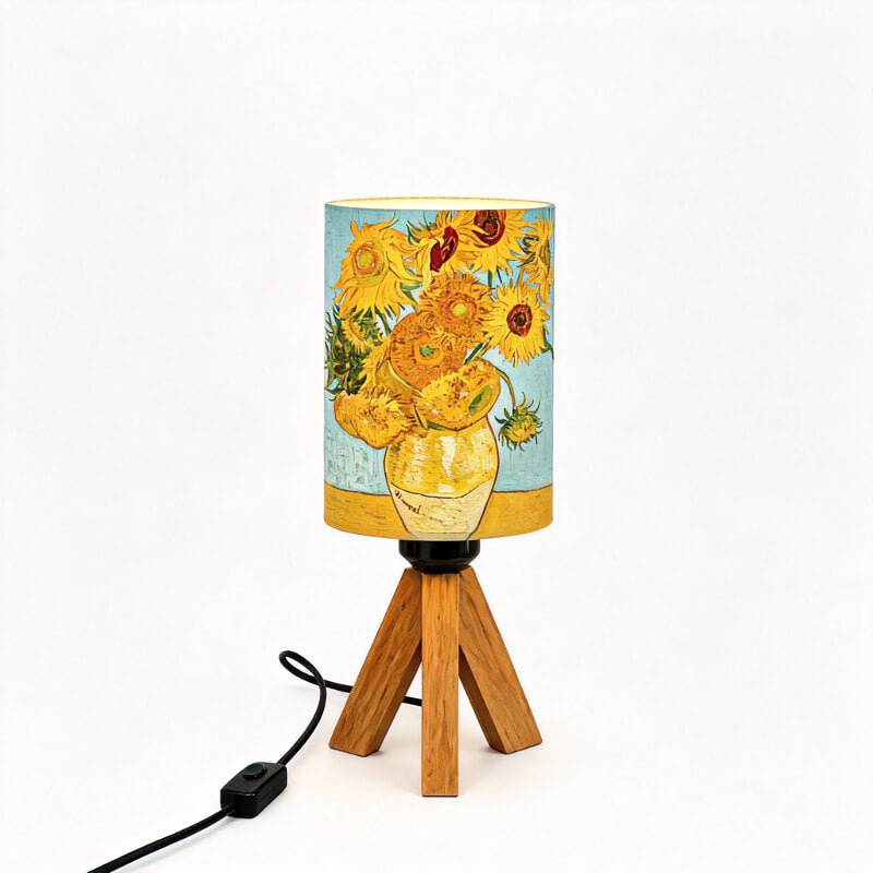 Van Gogh Irises Tripod PLA Eco‑Friendly Dimmable Table Lamp🎨 3‑Button Control Bedside Lamp, Classic Art Home Decor Gift